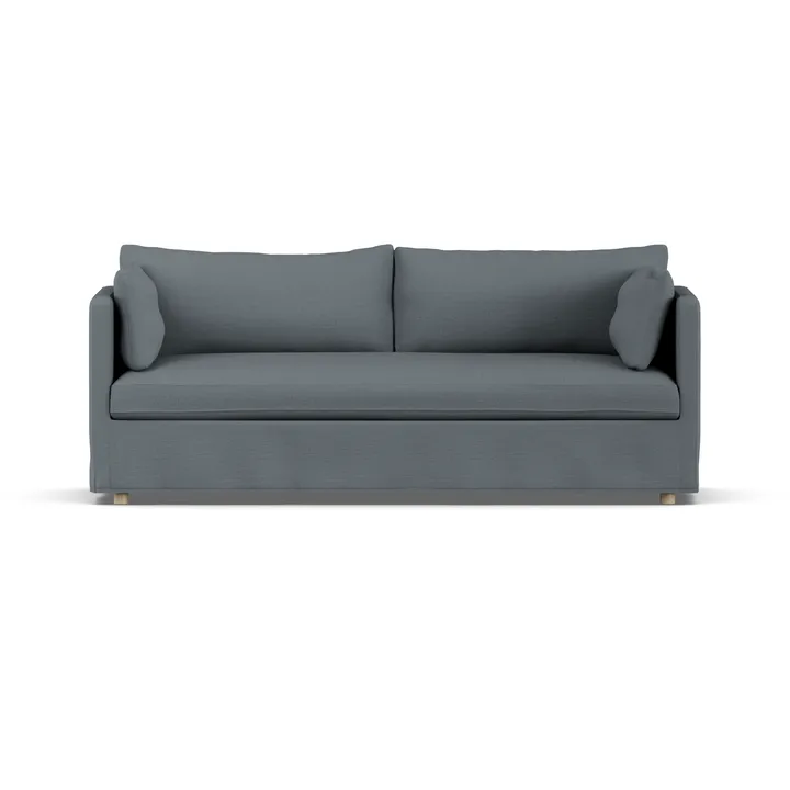 Linnevik sofa - Same Blue 6678-dąb olejowany na biało, 3-osobowa, z falbaną - 1898