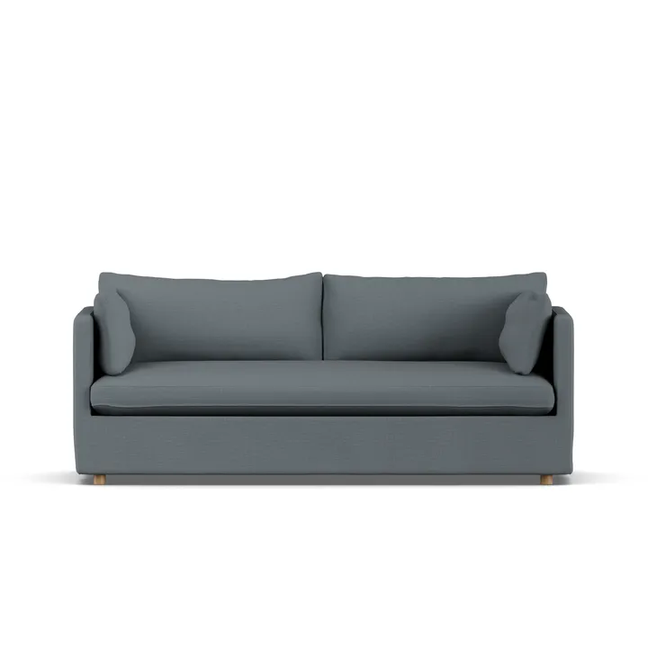 Linnevik sofa - Same Blue 6678-dąb olejowany na biało, 3-osobowa, z falbaną - 1898