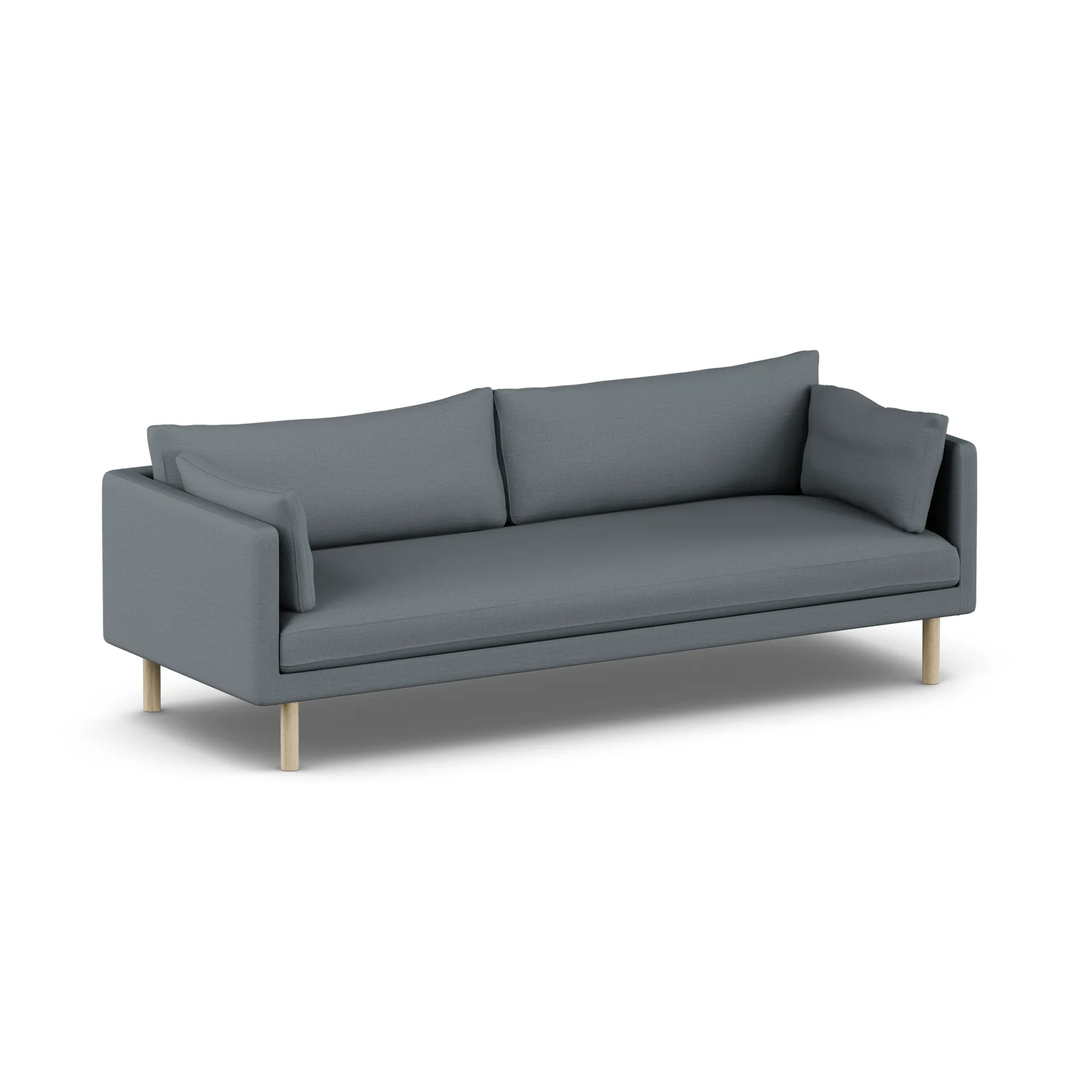 Linnevik sofa, Same Blue 6678-dąb olejowany na biało, 4-osobowa, bez falbany 1898
