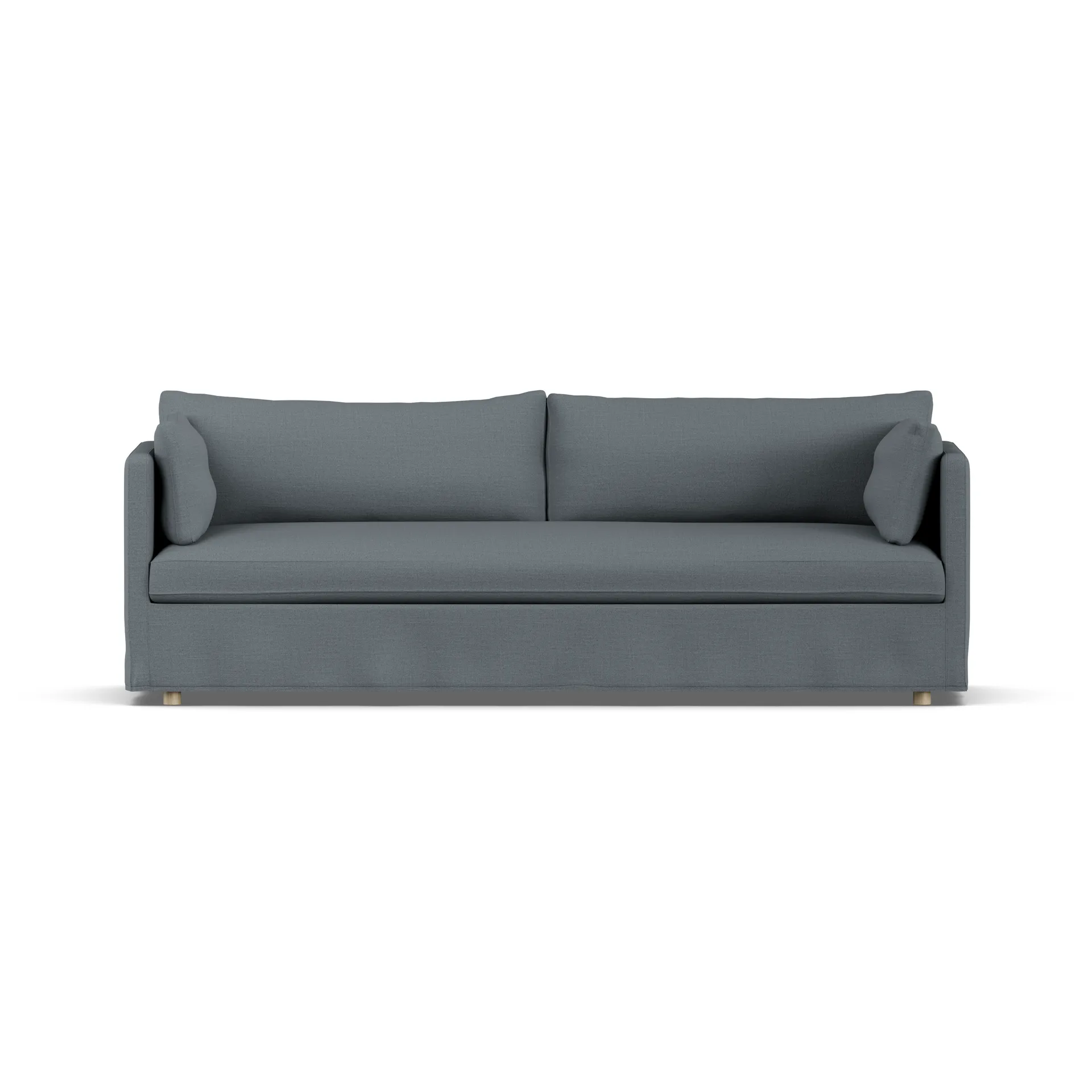 Linnevik sofa, Same Blue 6678-dąb olejowany na biało, 4-osobowa, z falbaną 1898