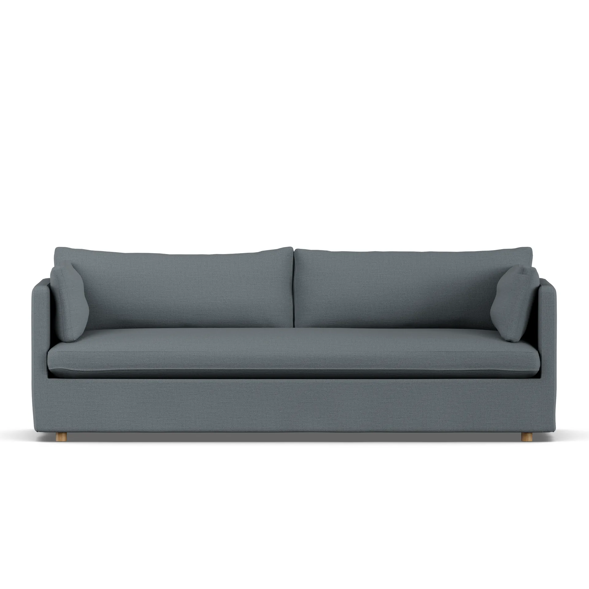 Linnevik sofa, Same Blue 6678-dąb olejowany na biało, 4-osobowa, z falbaną 1898