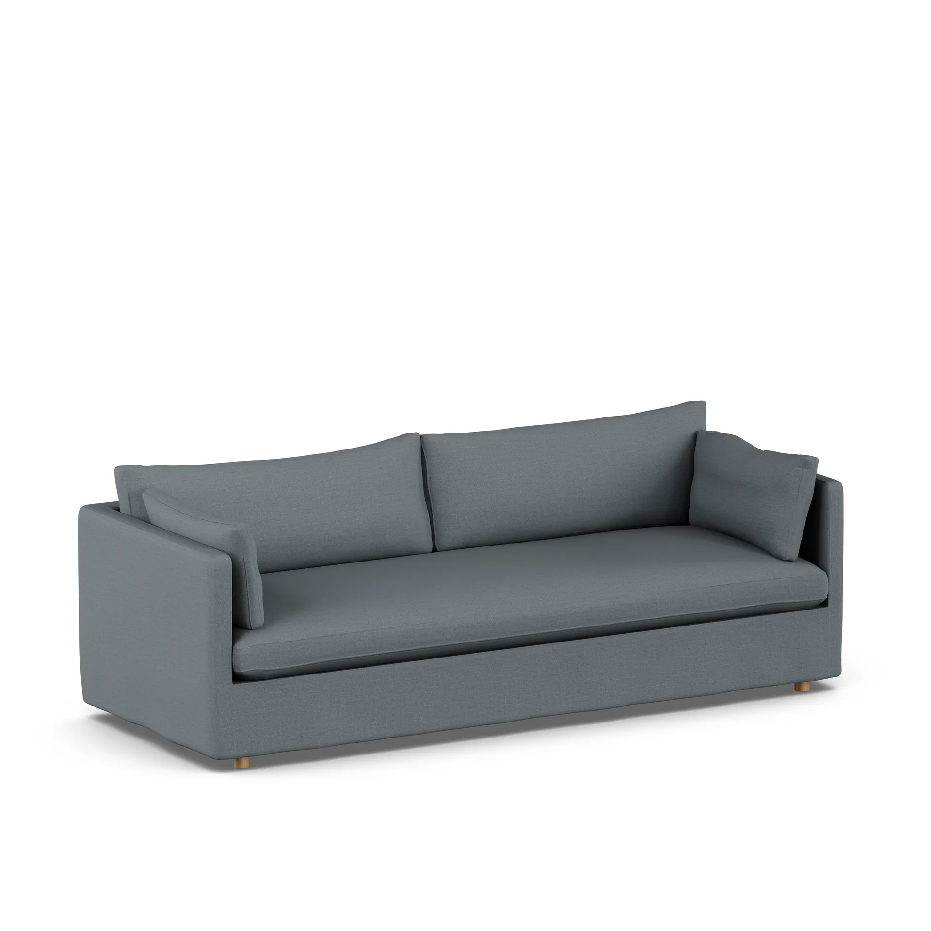 Linnevik sofa, Same Blue 6678-dąb olejowany na biało, 4-osobowa, z falbaną 1898