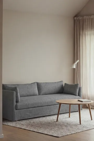 Linnevik sofa - Same Blue 6678-dąb olejowany na biało, 4-osobowa, z falbaną - 1898