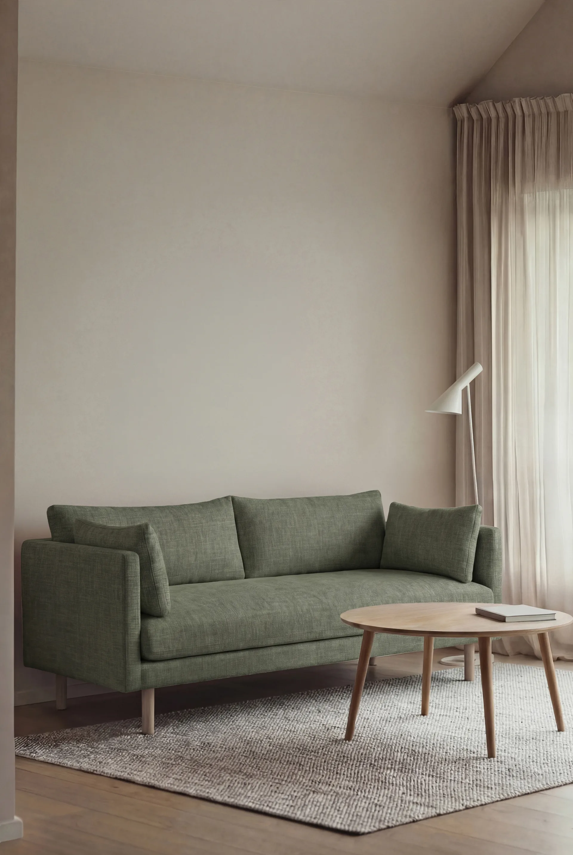 Linnevik sofa, Same Forest 6677-dąb olejowany na biało, 2-osobowa, bez falbany 1898