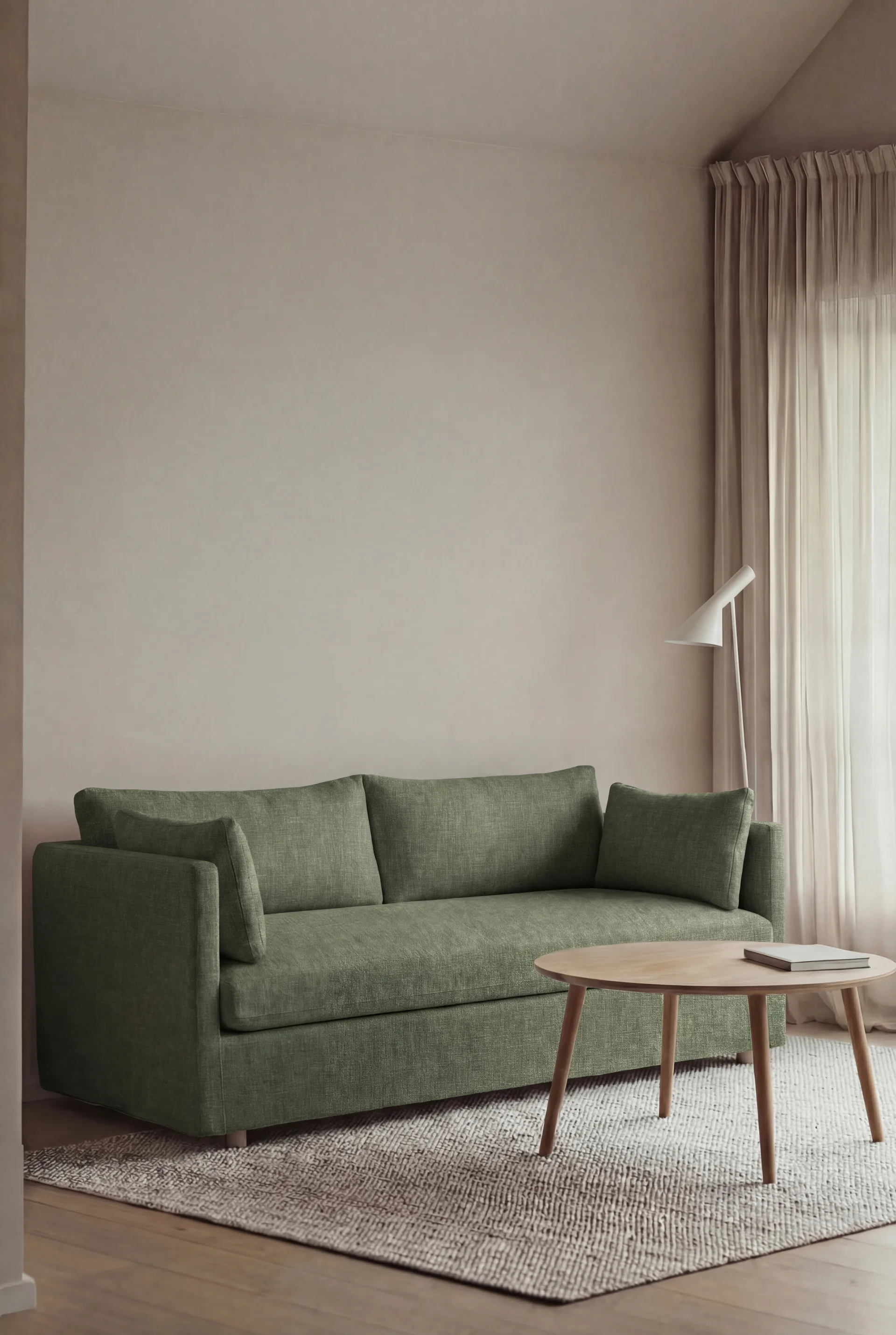 Linnevik sofa, Same Forest 6677-dąb olejowany na biało, 2-osobowa, z falbaną 1898