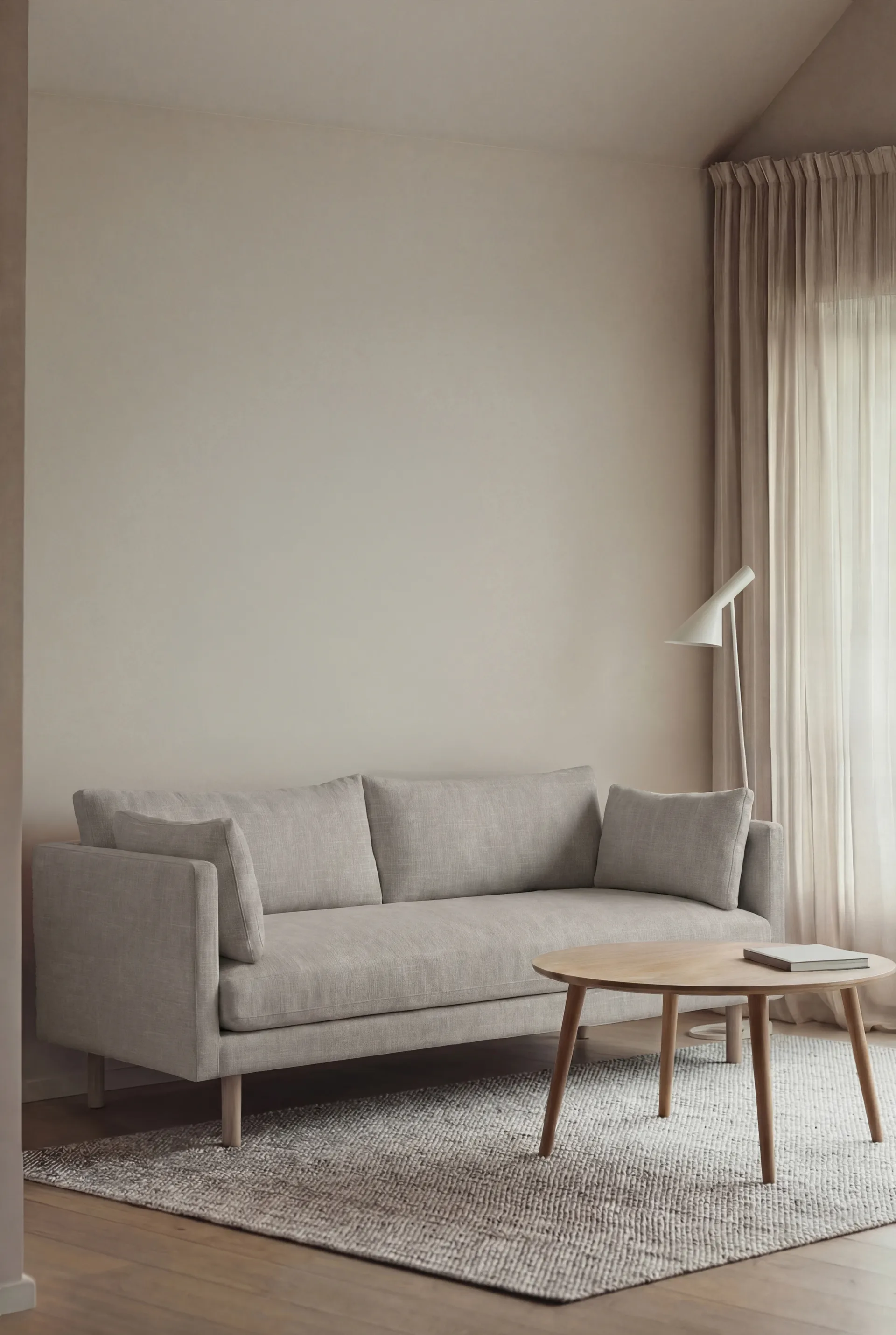 Linnevik sofa, Same Grey 6673-dąb olejowany na biało, 2-osobowa, bez falbany 1898