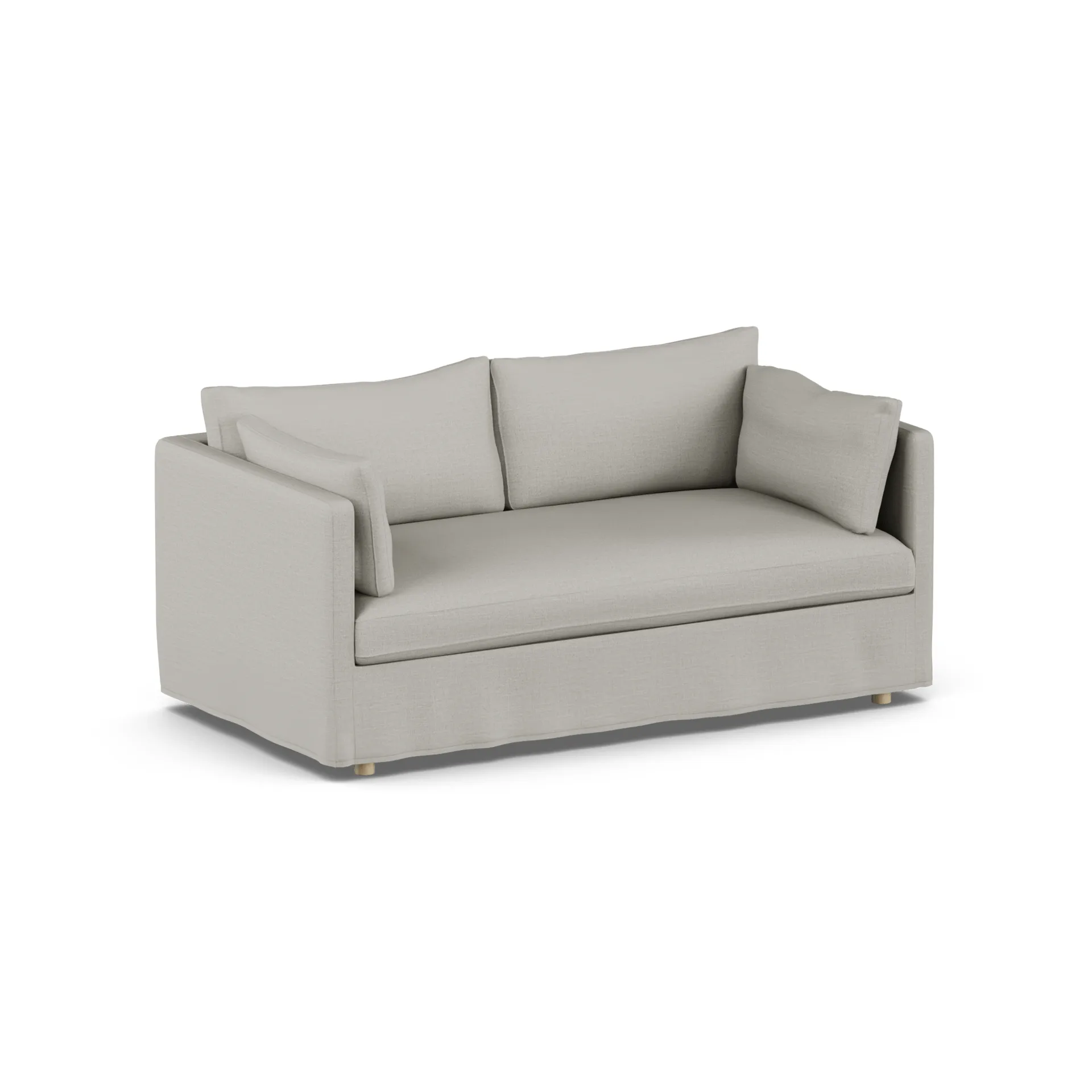 Linnevik sofa, Same Grey 6673-dąb olejowany na biało, 2-osobowa, z falbaną 1898