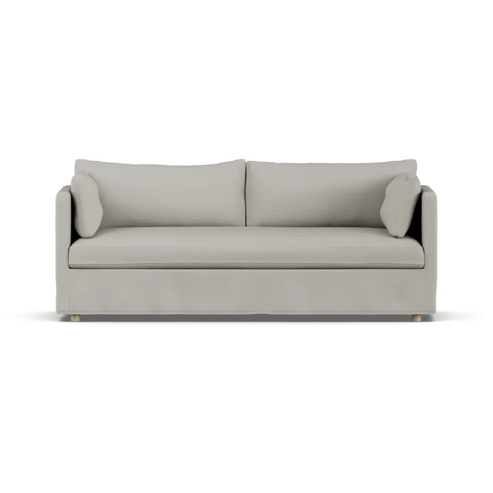 Linnevik sofa - Same Grey 6673-dąb olejowany na biało, 3-osobowa, z falbaną - 1898
