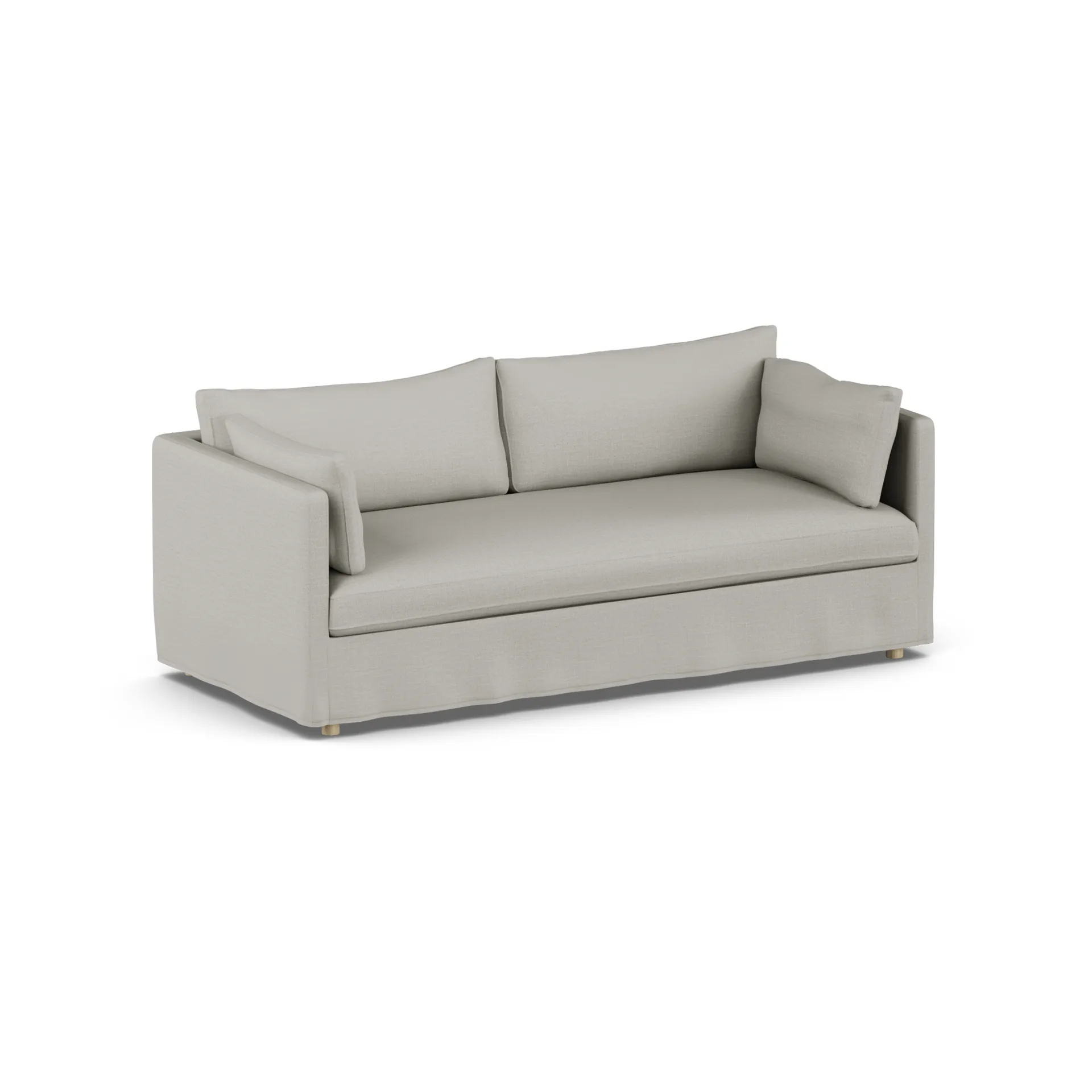 Linnevik sofa, Same Grey 6673-dąb olejowany na biało, 3-osobowa, z falbaną 1898