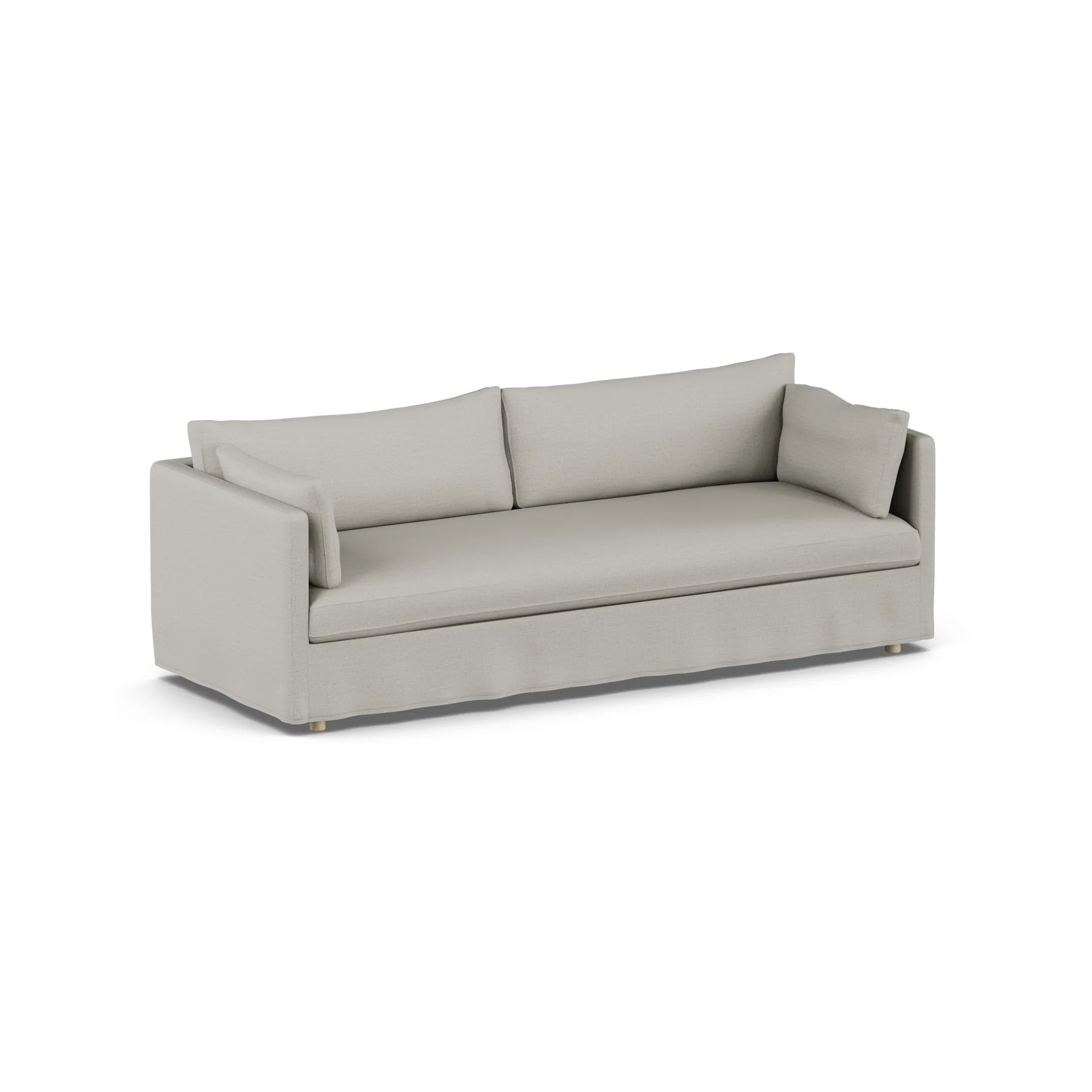 Linnevik sofa, Same Grey 6673-dąb olejowany na biało, 4-osobowa, z falbaną 1898