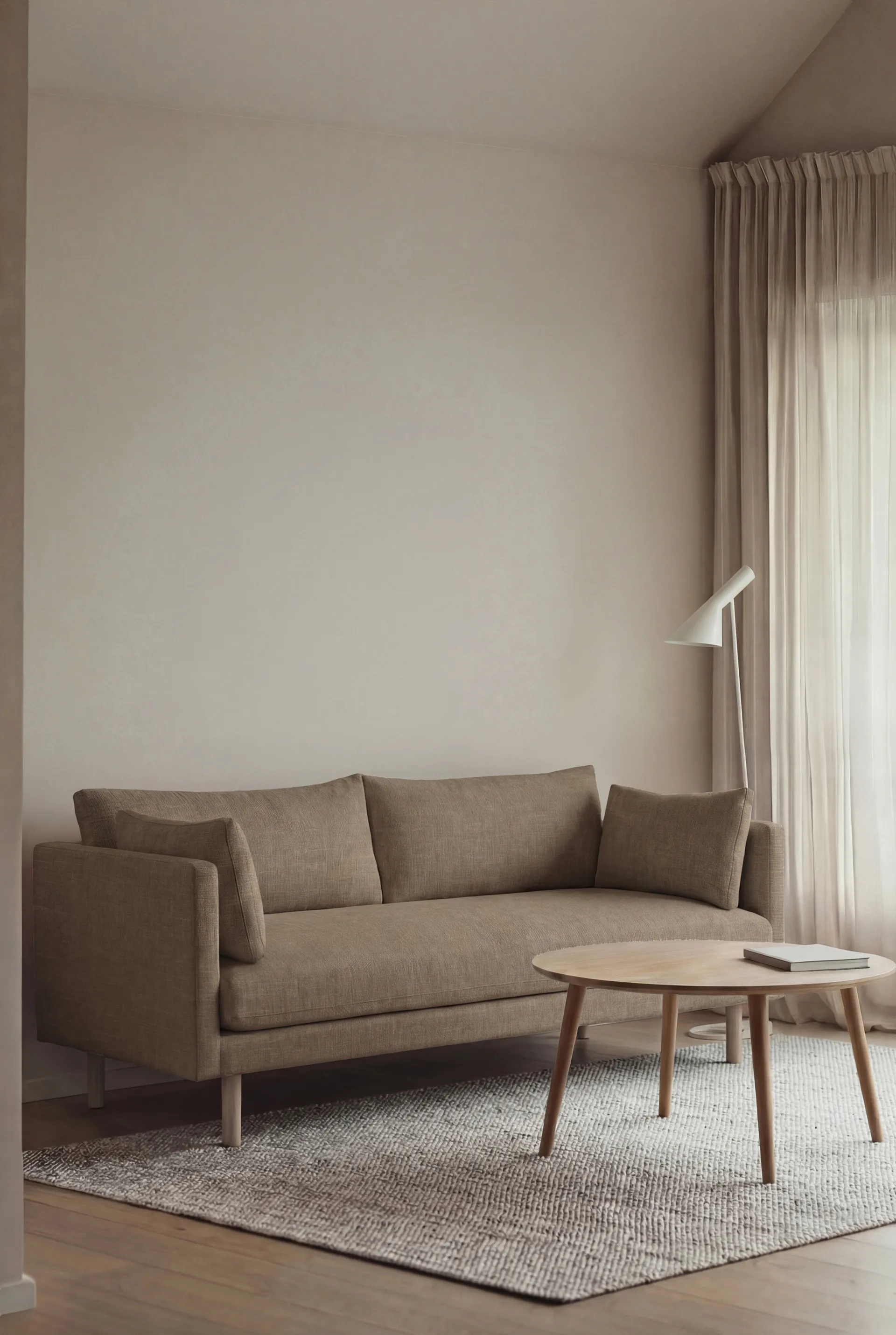 Linnevik sofa, Same Mole 6674-dąb olejowany na biało, 2-osobowa, bez falbany 1898