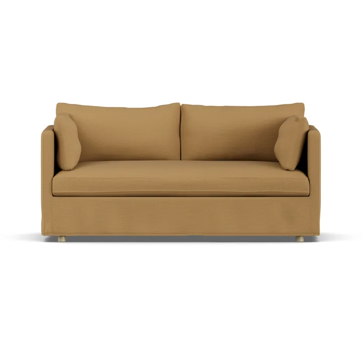 Linnevik sofa - Same Ochre 6676-dąb olejowany na biało, 2-osobowa, z falbaną - 1898
