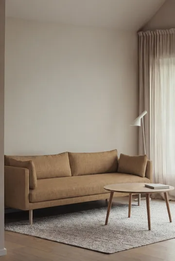 Linnevik sofa - Same Ochre 6676-dąb olejowany na biało, 4-osobowa, bez falbany - 1898