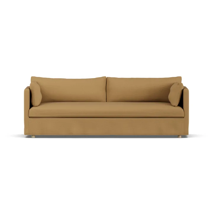 Linnevik sofa - Same Ochre 6676-dąb olejowany na biało, 4-osobowa, z falbaną - 1898