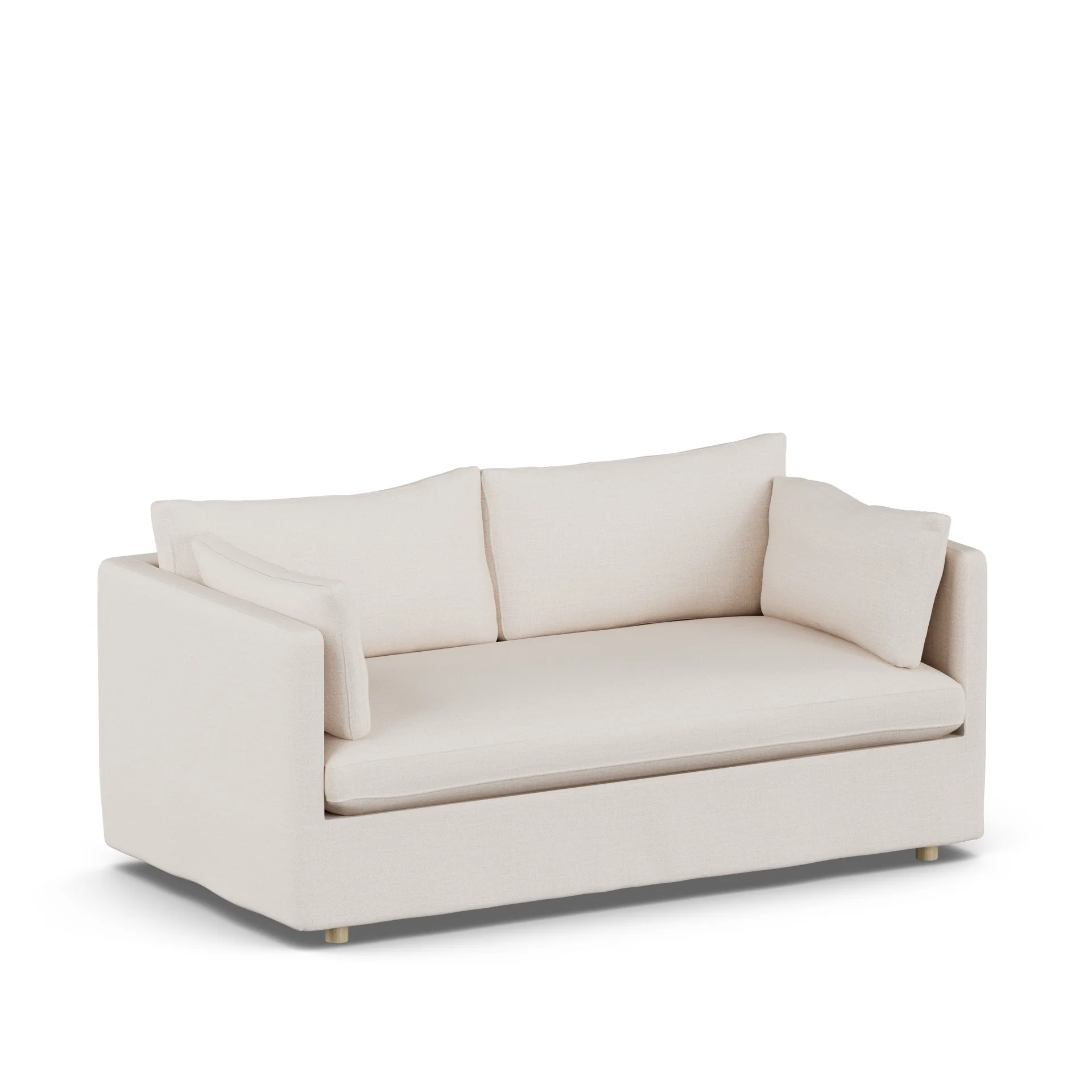 Linnevik sofa, Same Off White 6671-dąb olejowany na biało, 2-osobowa, z falbaną 1898