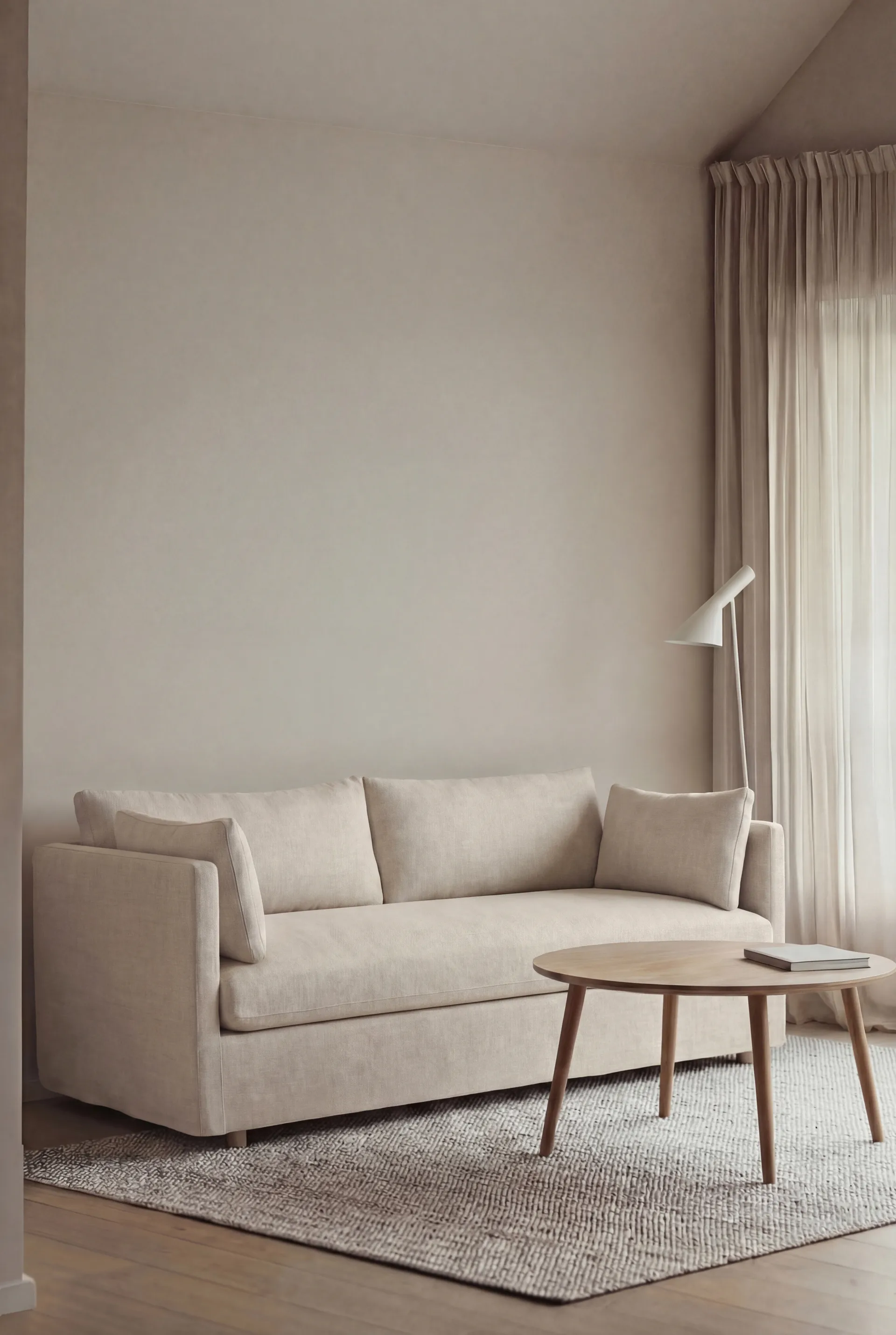 Linnevik sofa, Same Off White 6671-dąb olejowany na biało, 2-osobowa, z falbaną 1898