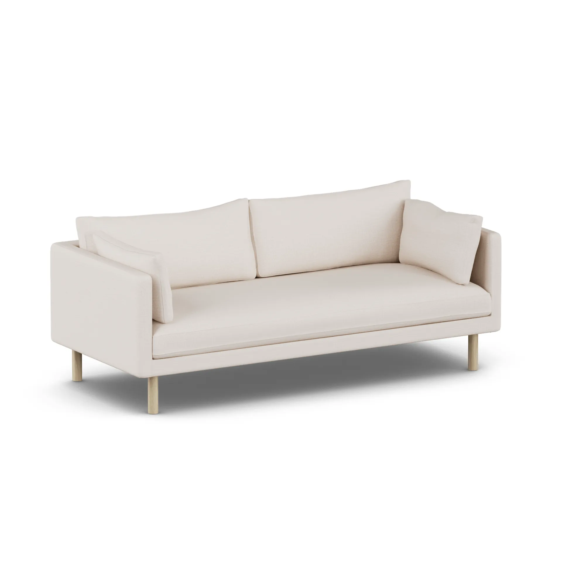 Linnevik sofa, Same Off White 6671-dąb olejowany na biało, 3-osobowa, bez falbany 1898