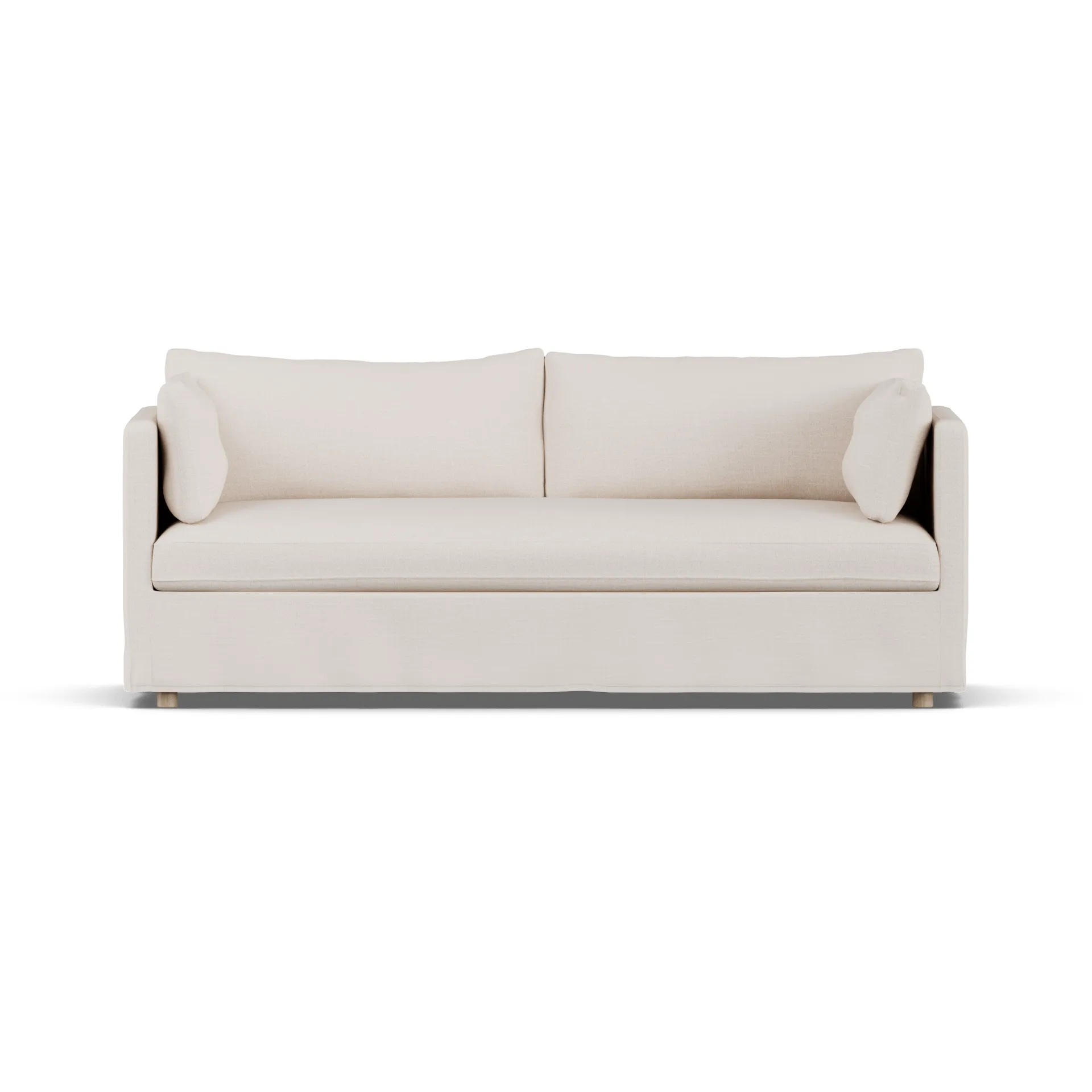 Linnevik sofa, Same Off White 6671-dąb olejowany na biało, 3-osobowa, z falbaną 1898