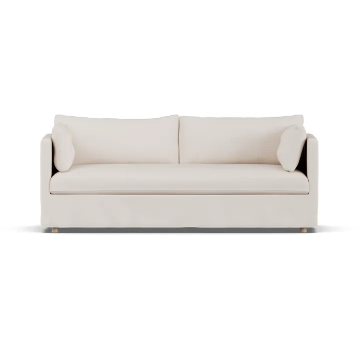 Linnevik sofa - Same Off White 6671-dąb olejowany na biało, 3-osobowa, z falbaną - 1898