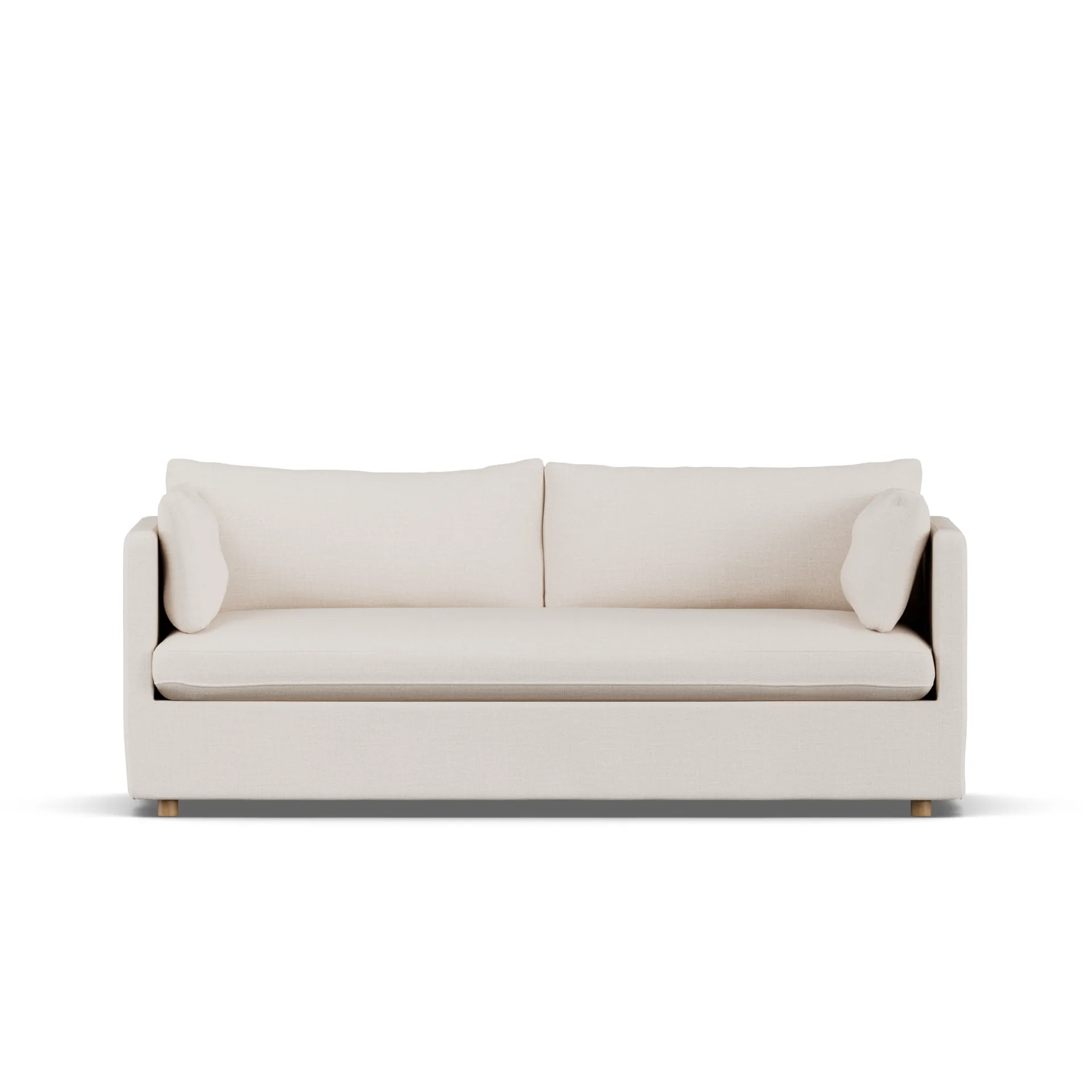 Linnevik sofa, Same Off White 6671-dąb olejowany na biało, 3-osobowa, z falbaną 1898