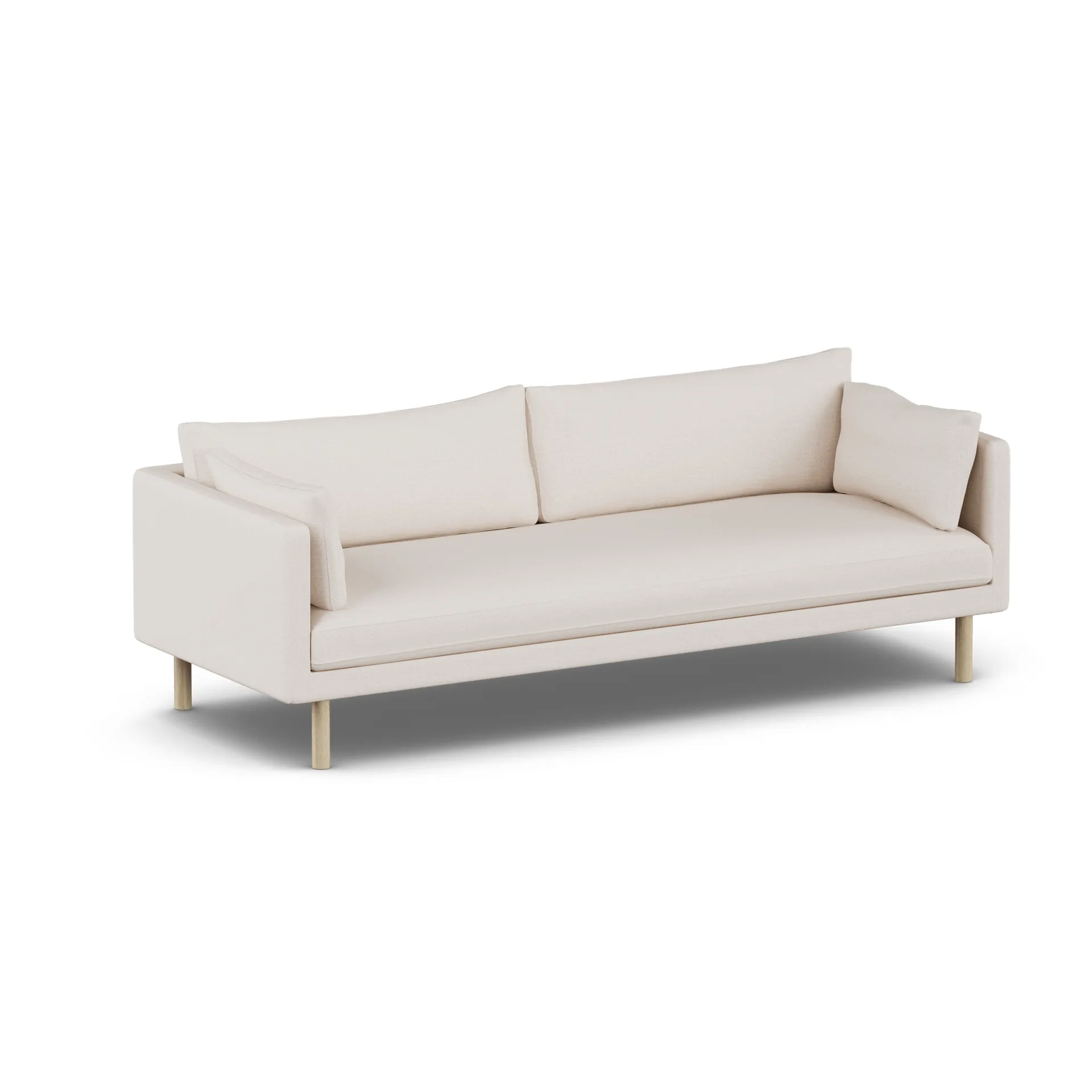Linnevik sofa, Same Off White 6671-dąb olejowany na biało, 4-osobowa, bez falbany 1898