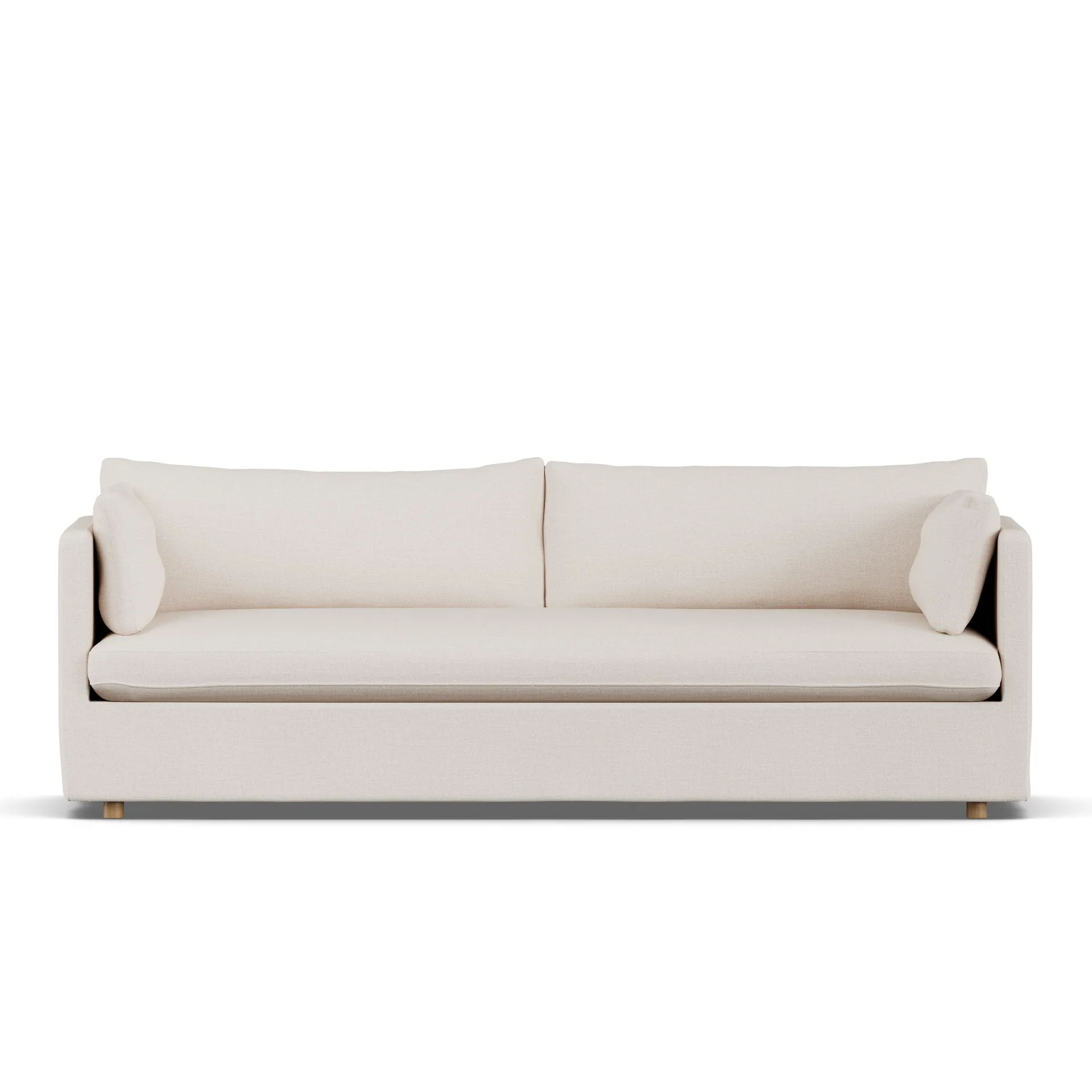 Linnevik sofa, Same Off White 6671-dąb olejowany na biało, 4-osobowa, z falbaną 1898