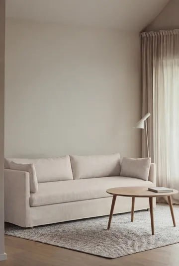 Linnevik sofa - Same Off White 6671-dąb olejowany na biało, 4-osobowa, z falbaną - 1898