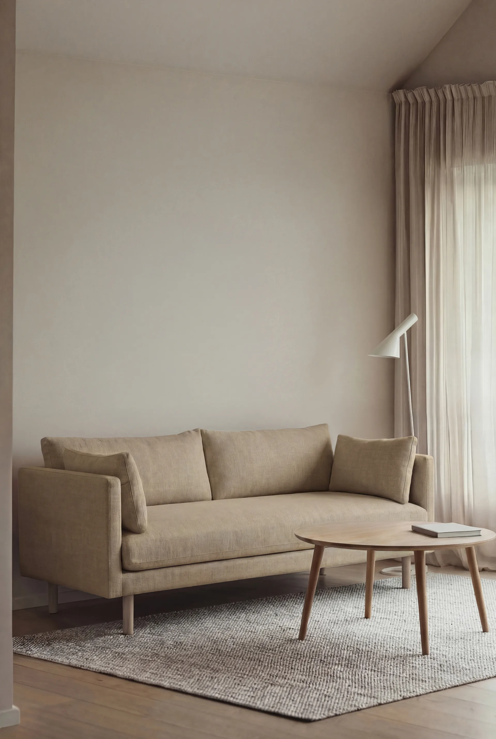 Linnevik sofa, Same Sand 6672-dąb olejowany na biało, 2-osobowa, bez falbany 1898