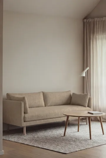 Linnevik sofa - Same Sand 6672-dąb olejowany na biało, 3-osobowa, bez falbany - 1898