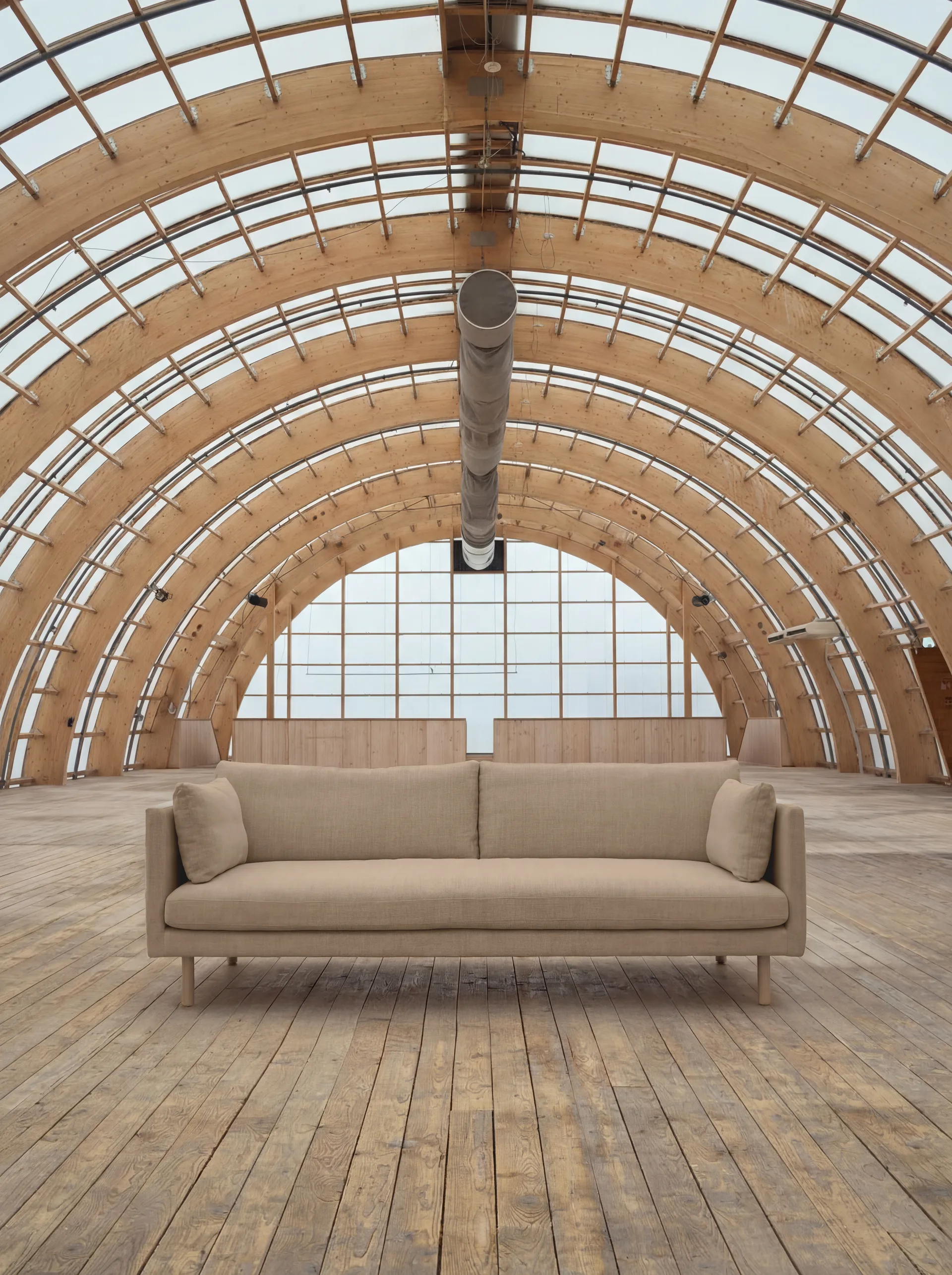 Linnevik sofa, Same Sand 6672-dąb olejowany na biało, 4-osobowa, bez falbany 1898
