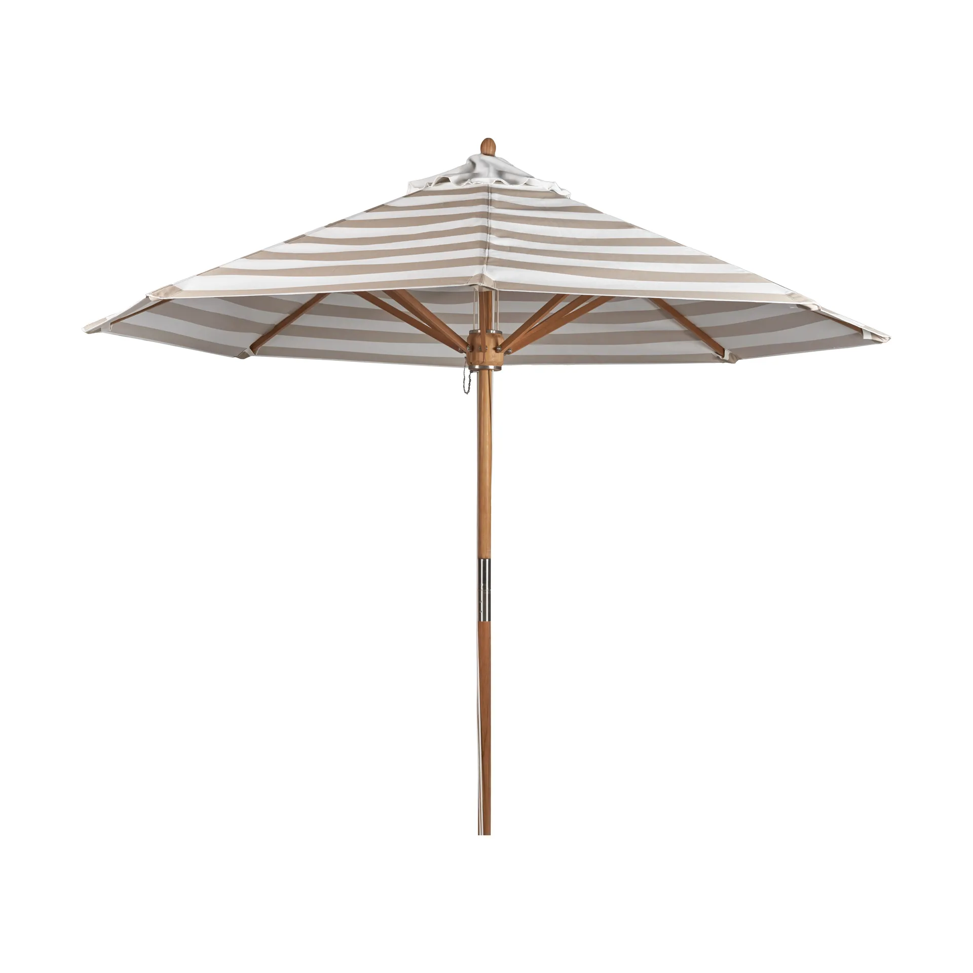 Parasol Hisshult Ø270 cm, Beige stripe-teak 1898
