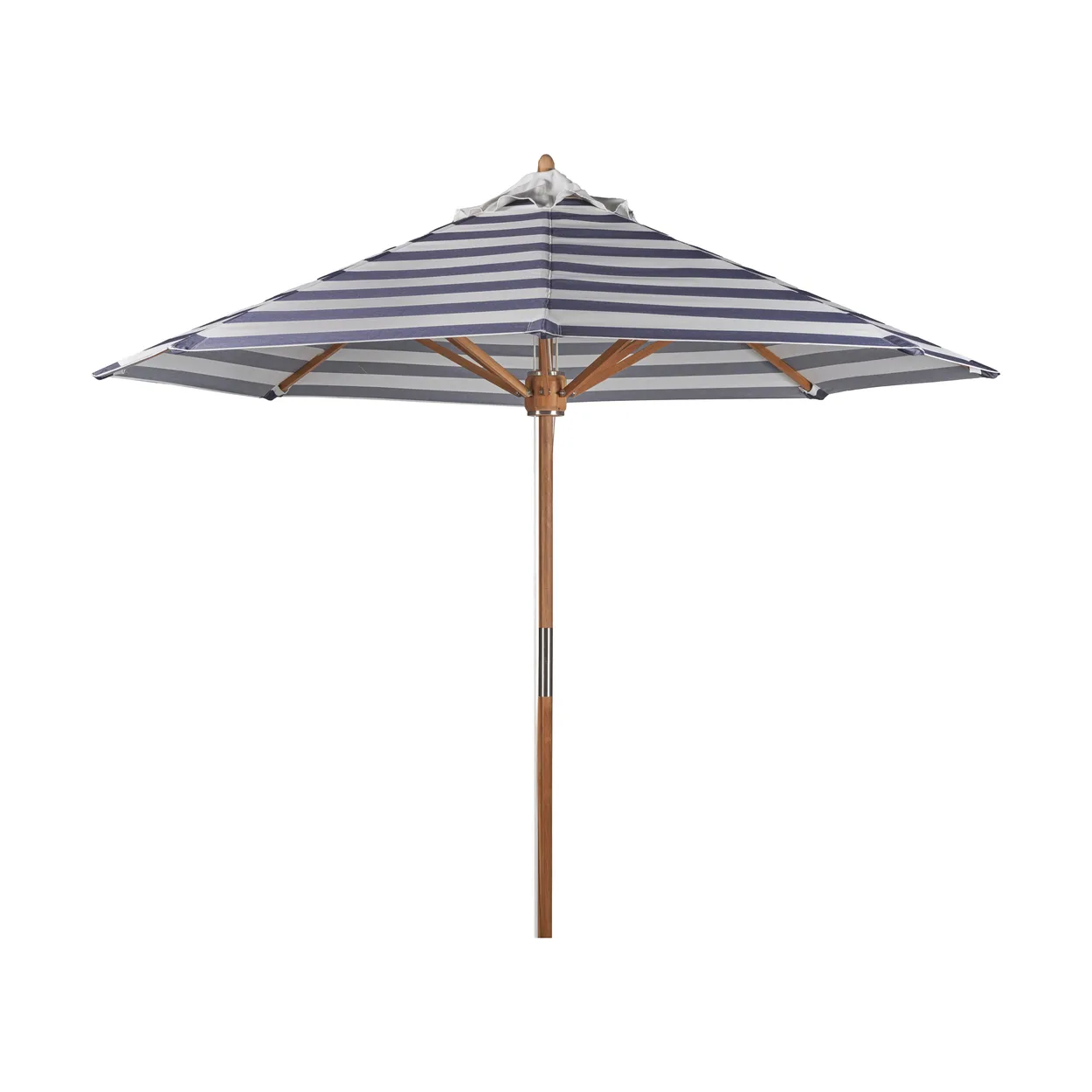 1898 Parasol Hisshult Ø270 cm Blue stripe-teak | Skandynawski Design | Niebieski