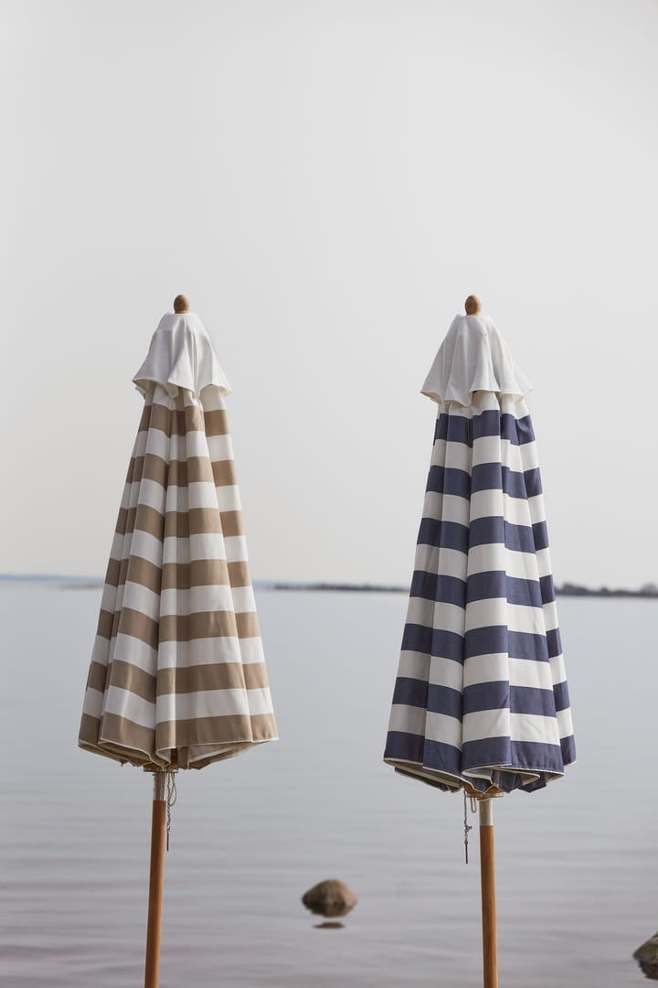 Parasol Hisshult Ø270 cm, Blue stripe-teak 1898