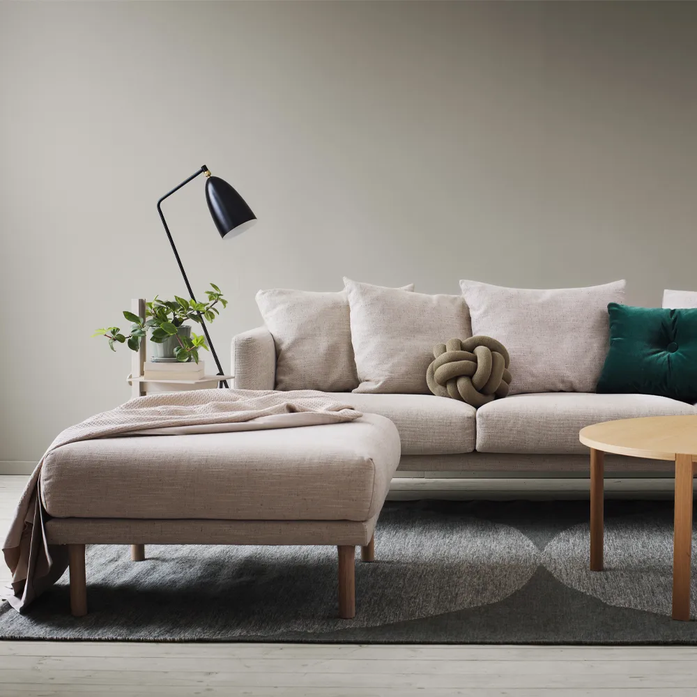 Podnóżek Sjövik, Tyg Bern 0345,nogi olejowane na biało 1898