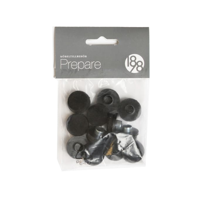 Prepare ochrona podłogi, Czarny plastikowy nit filcowy 22mm 12 szt 1898