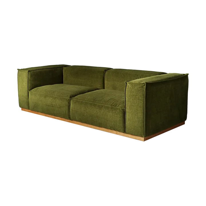 Sofa Bergsdal - Luisa green 3975-Jesion bejcowany na kolor dębu, 3-osobowa - 1898