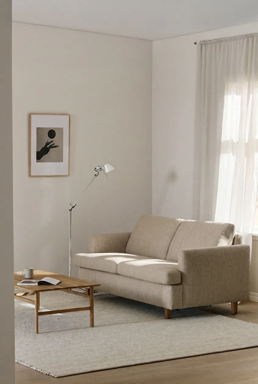 Sofa z funkcją spania Binga 2,5-osobowa, Bern Beige 0341-jesion bejcowany na kolor dębu 1898