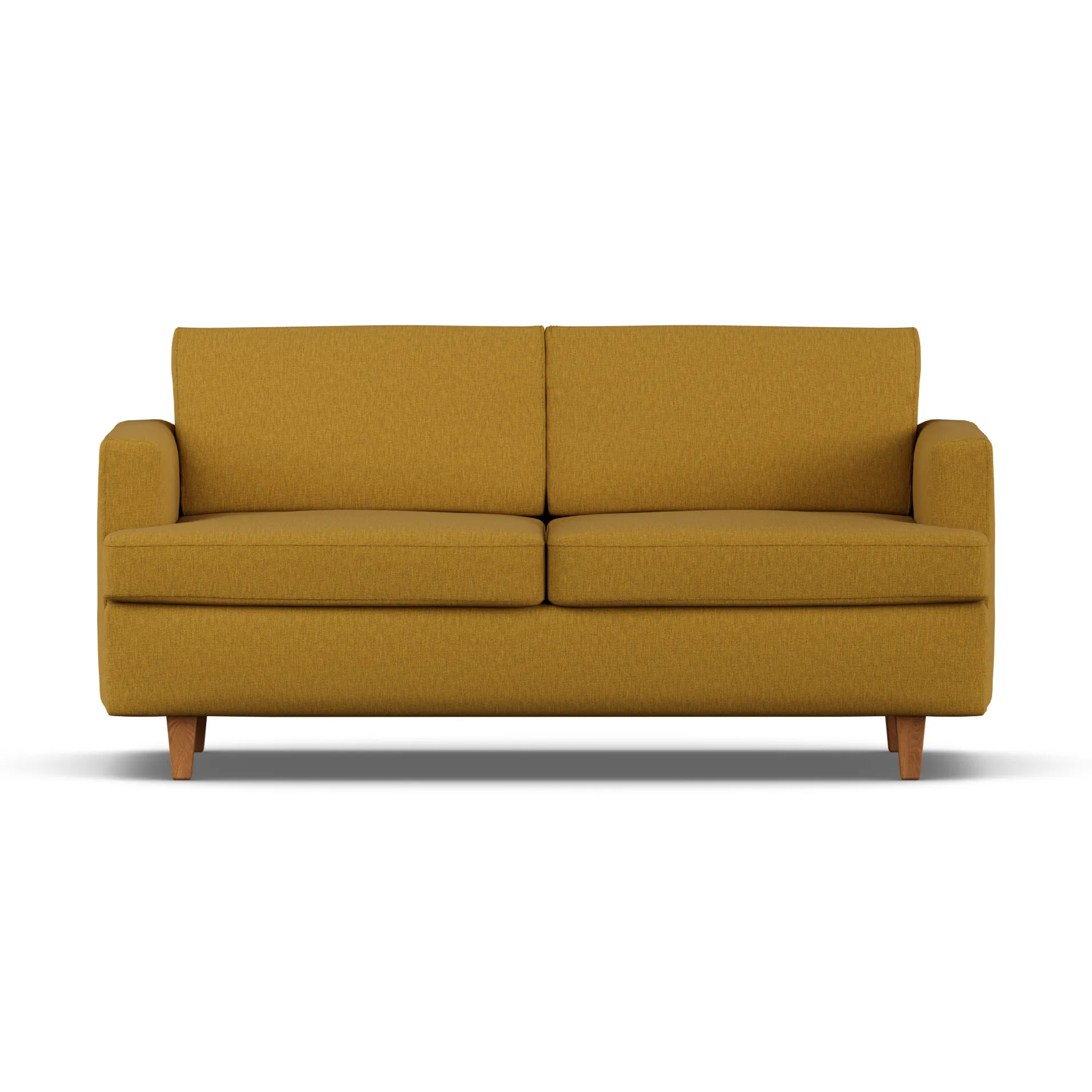 Sofa z funkcją spania Binga 2,5-osobowa, Luiza Mustard 3972-jesion bejcowany na kolor dębu 1898