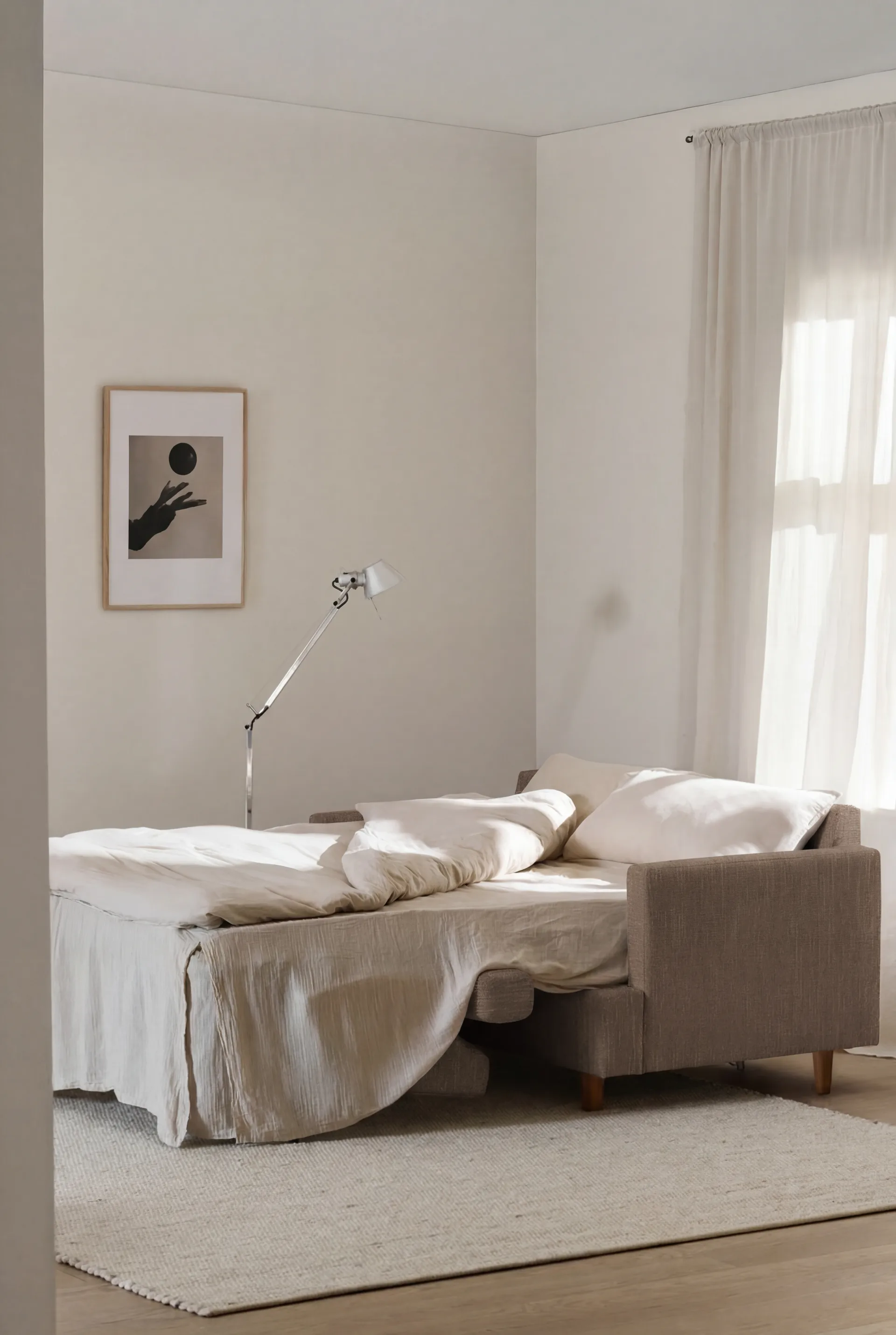 Sofa z funkcją spania Binga 2,5-osobowa, Same Mole 6674-jesion bejcowany na kolor dębu 1898