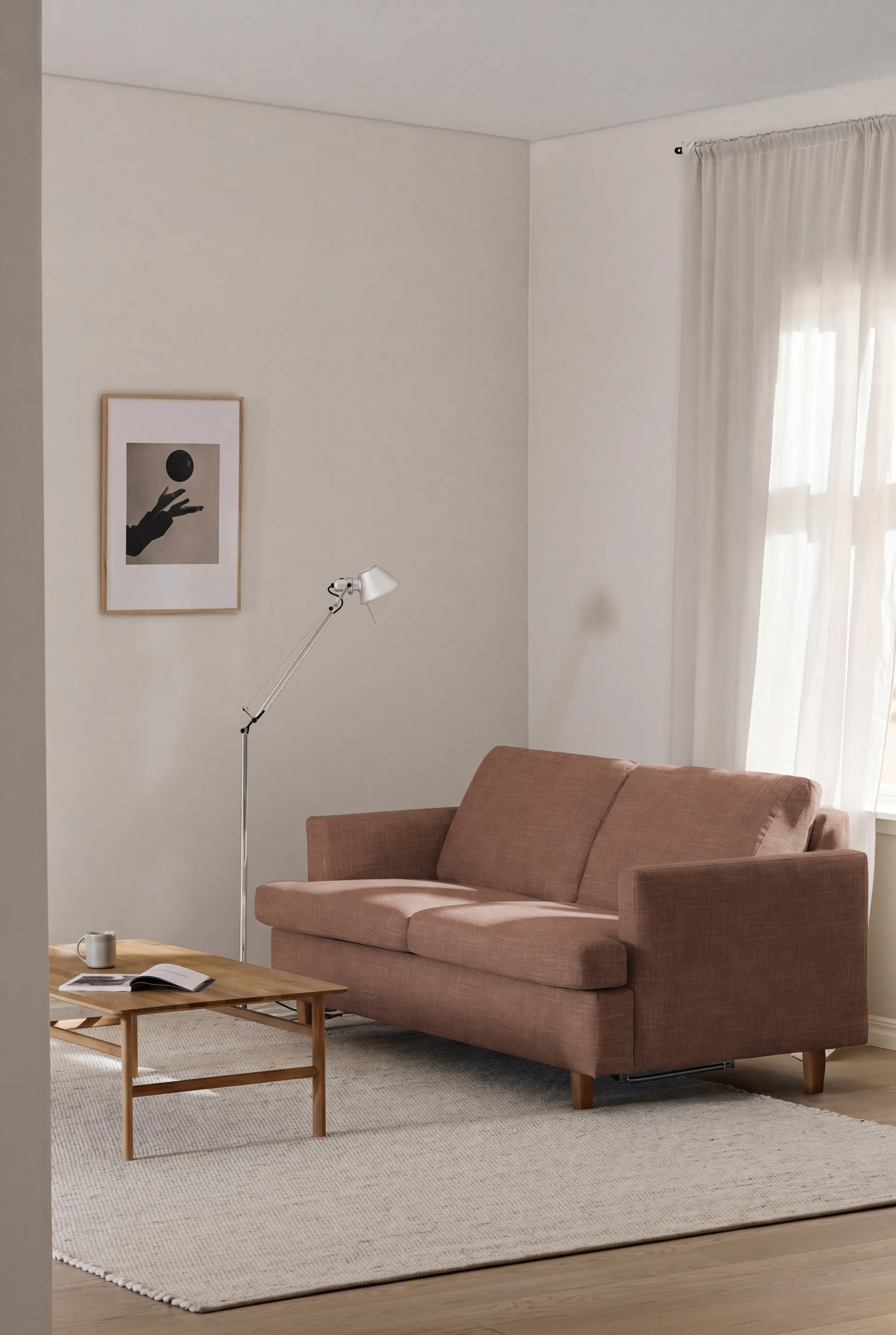 Sofa z funkcją spania Binga 2,5-osobowa, Same Rust 6675-jesion bejcowany na kolor dębu 1898
