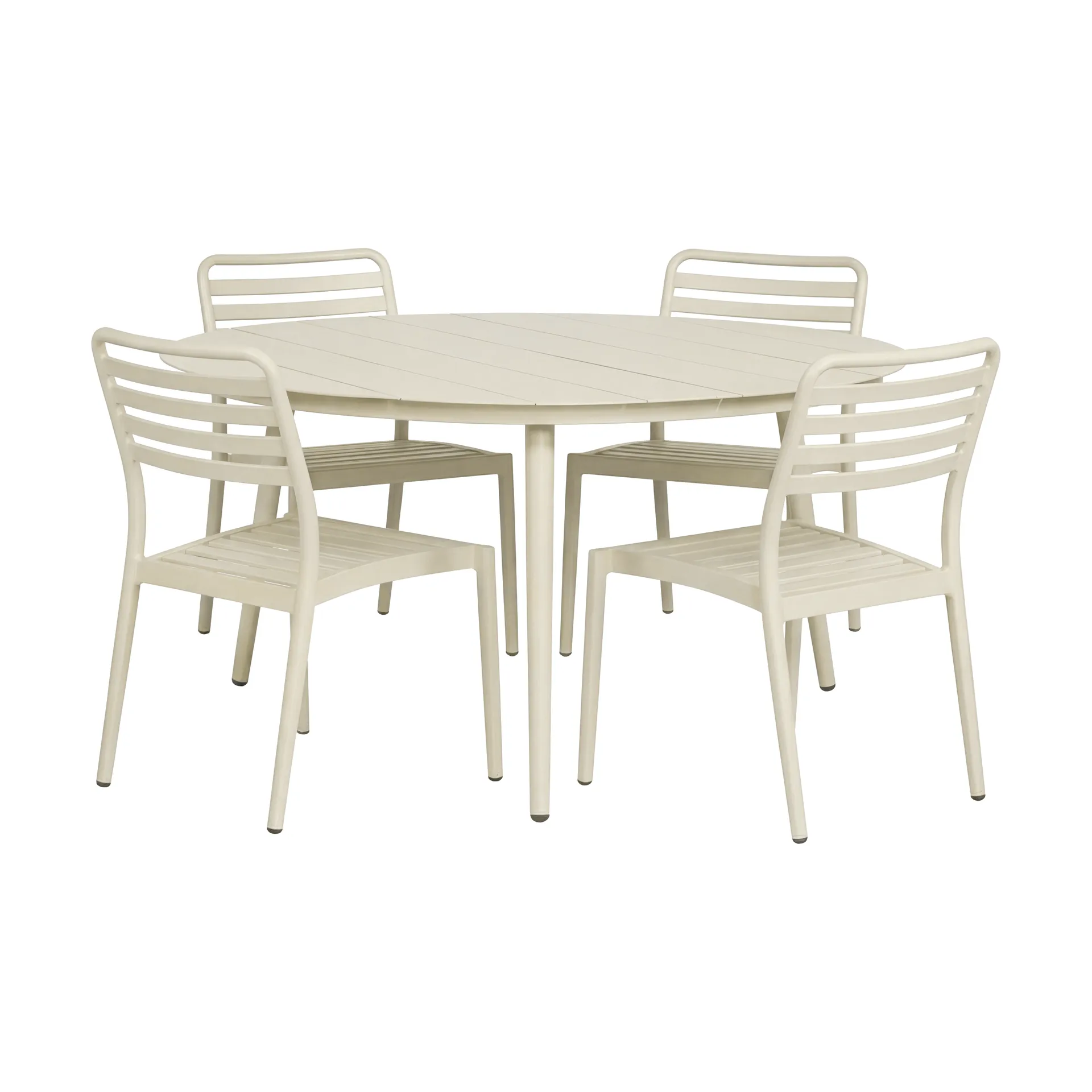 Stół Marsala Ø140 cm + 4 krzesła Messina, Off white,  1898