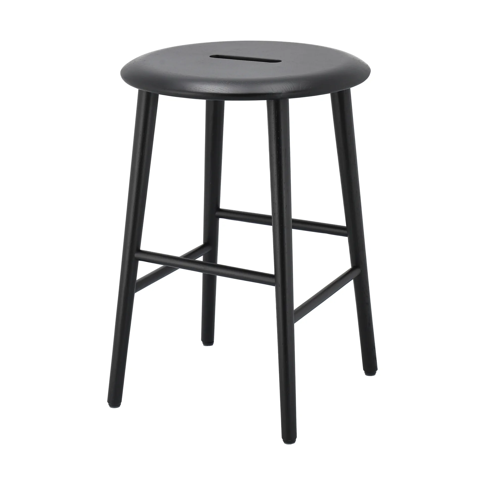 Taboret okrągły Norrabo 53 cm, Dąb lakierowany na czarno, Ø38x53 cm 1898
