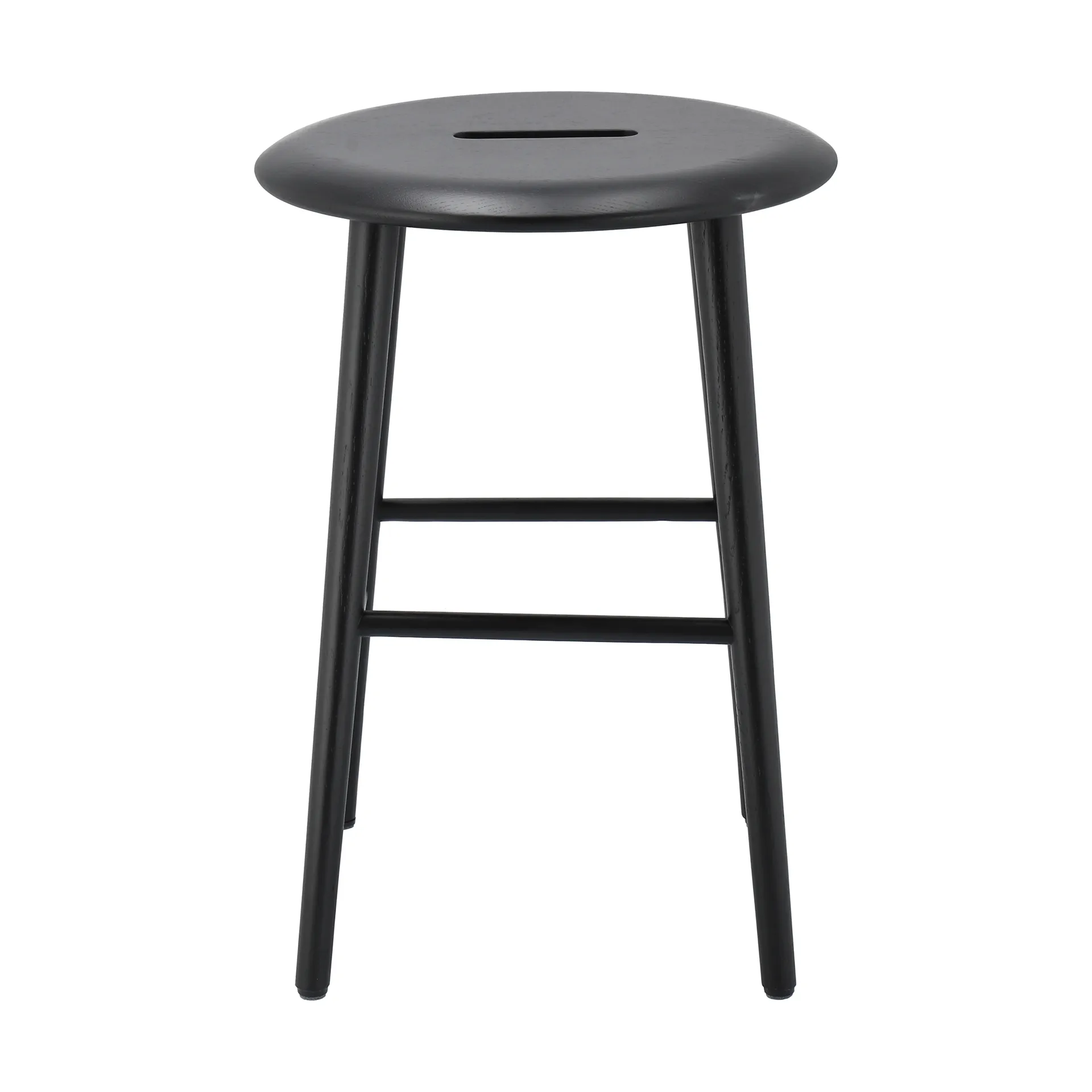 Taboret okrągły Norrabo 53 cm, Dąb lakierowany na czarno, Ø38x53 cm 1898
