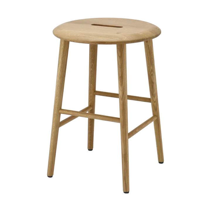 Taboret okrągły Norrabo 53 cm - Naturalnie lakierowany dąb, Ø38x53 cm - 1898
