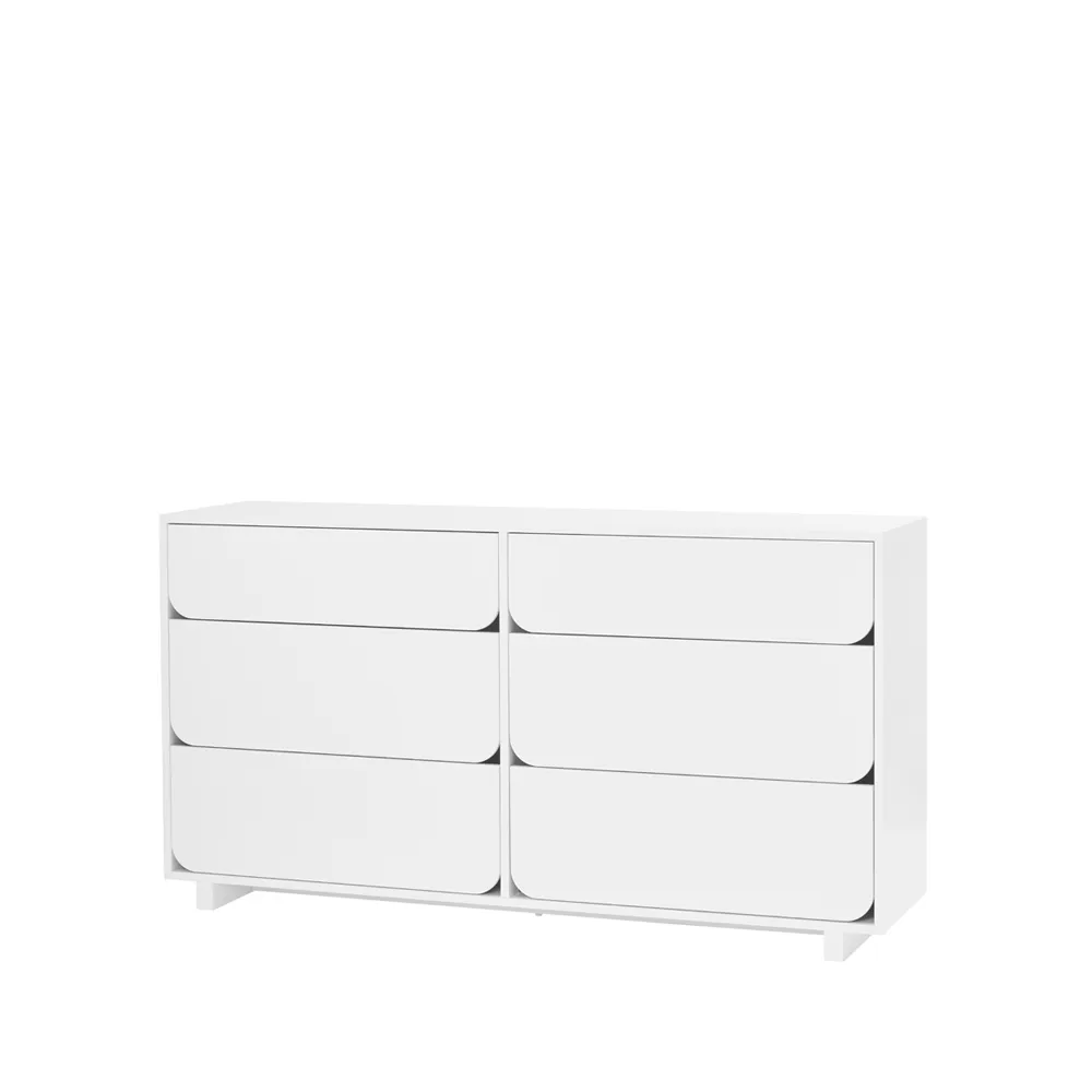 Vidja Podwójna komoda, biały lakier, 6 szuflady 1898