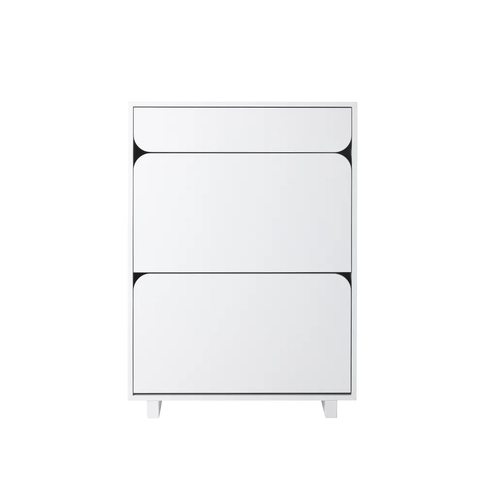 Vidja szafka na buty, biały lakier, 2 komory + 1 szuflada 1898