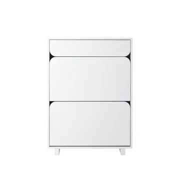 Vidja szafka na buty - biały lakier, 2 komory + 1 szuflada - 1898