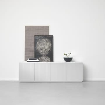 Beam stolik boczny - biały lakier, biały cokół, blat z marmuru Carrara - A2