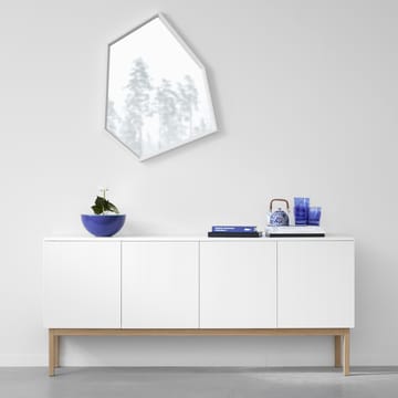Beam stolik boczny - biały lakier, biały cokół, blat z marmuru Carrara - A2