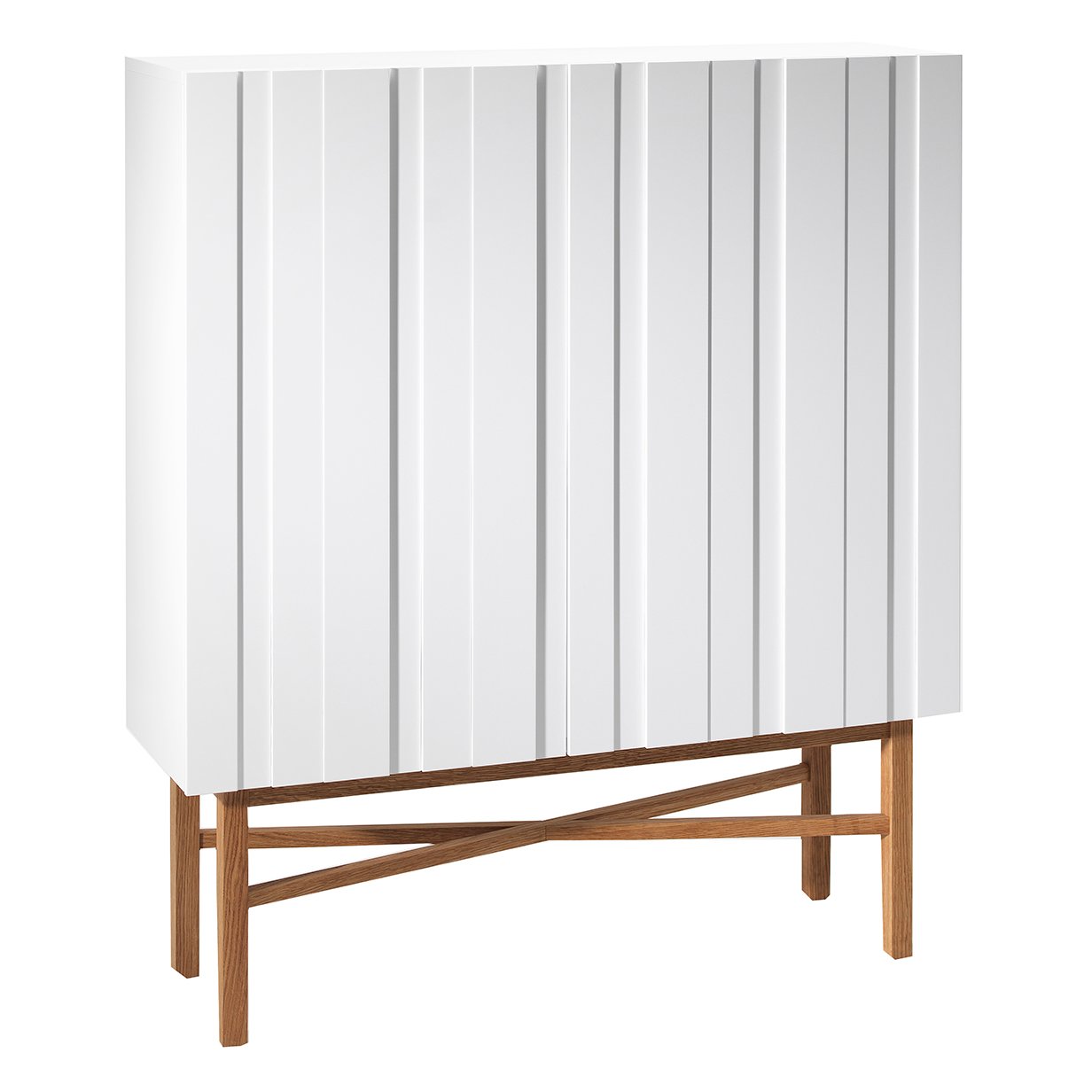 A2 Biała szafka gabinetowa dąb | Skandynawski Design | Witryny i komody | Brązowy